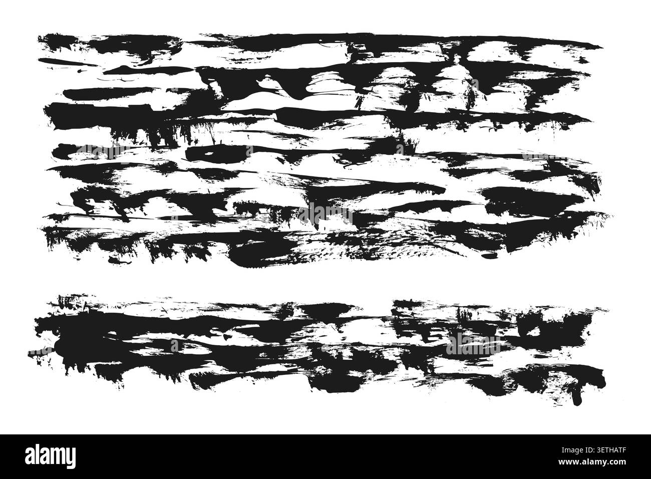Sea Waves Pinselstrichset. Abstrakte Pinsel-Grunge-Texturen für den Sommer. Künstlerischer Farbabstrich für Plakate, Cover, Anzeigen Stock Vektor