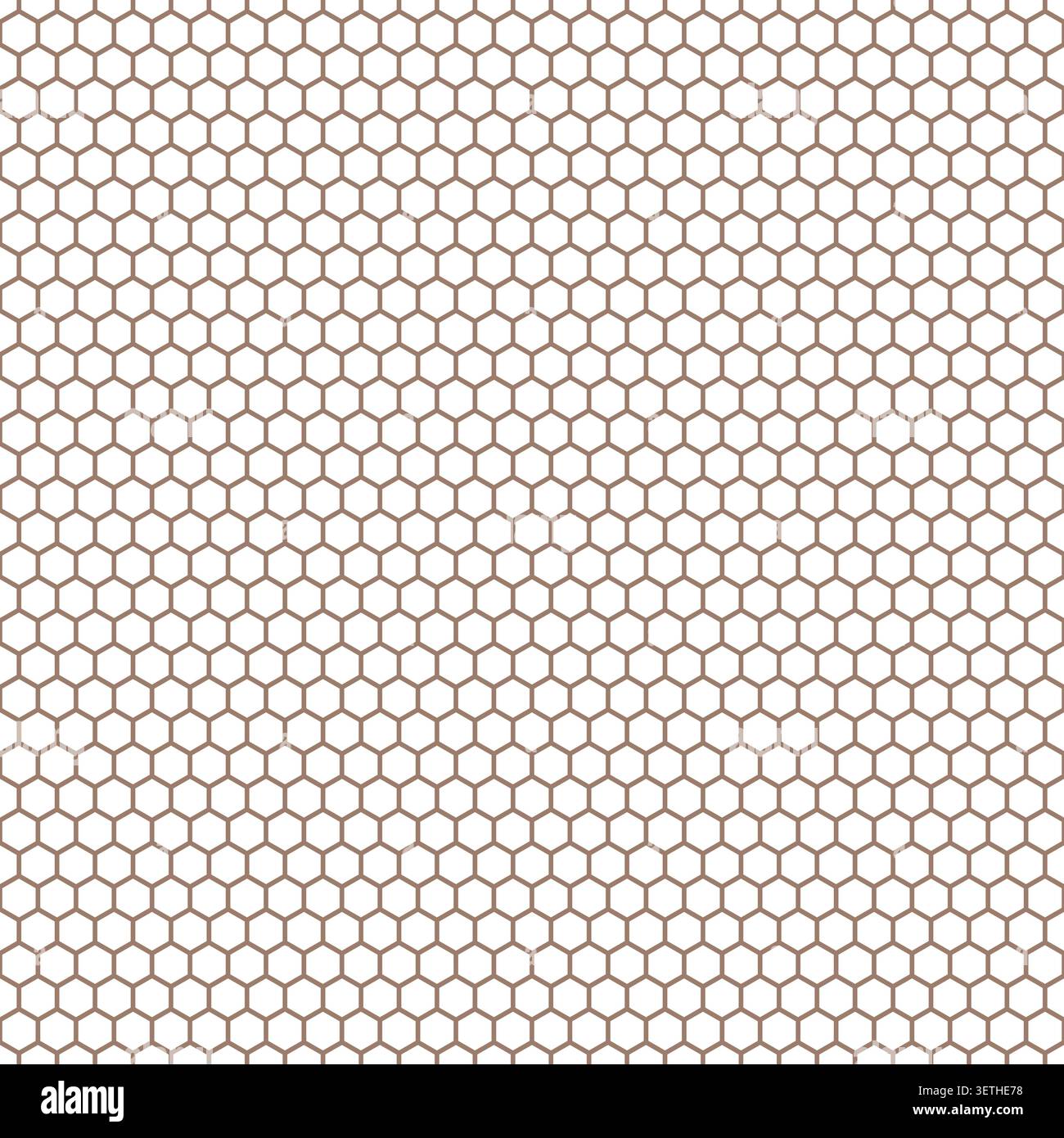 Honeycomb Line Art Honigbiene Hexagon Umrissmuster organischer Hintergrund. Gold auf weißem Gitter Nahtloses Muster Stock Vektor