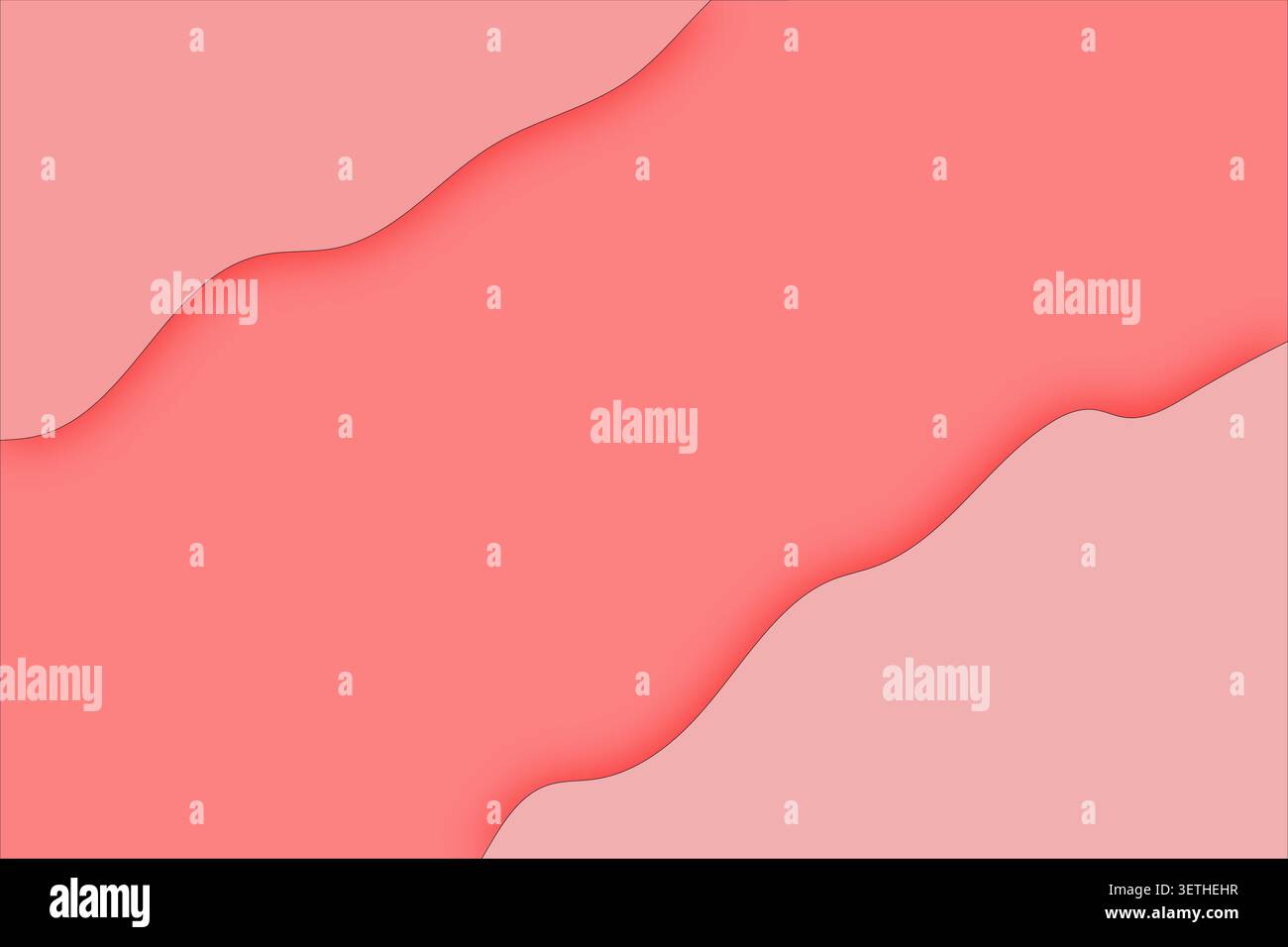 Warmer abstrakter Hintergrund. Sanfte wellenförmige Schichten in Korallen- und Rosa-Tönen. Weiche Schatten sorgen für Tiefe und ein zartes Tragegefühl. Stock Vektor