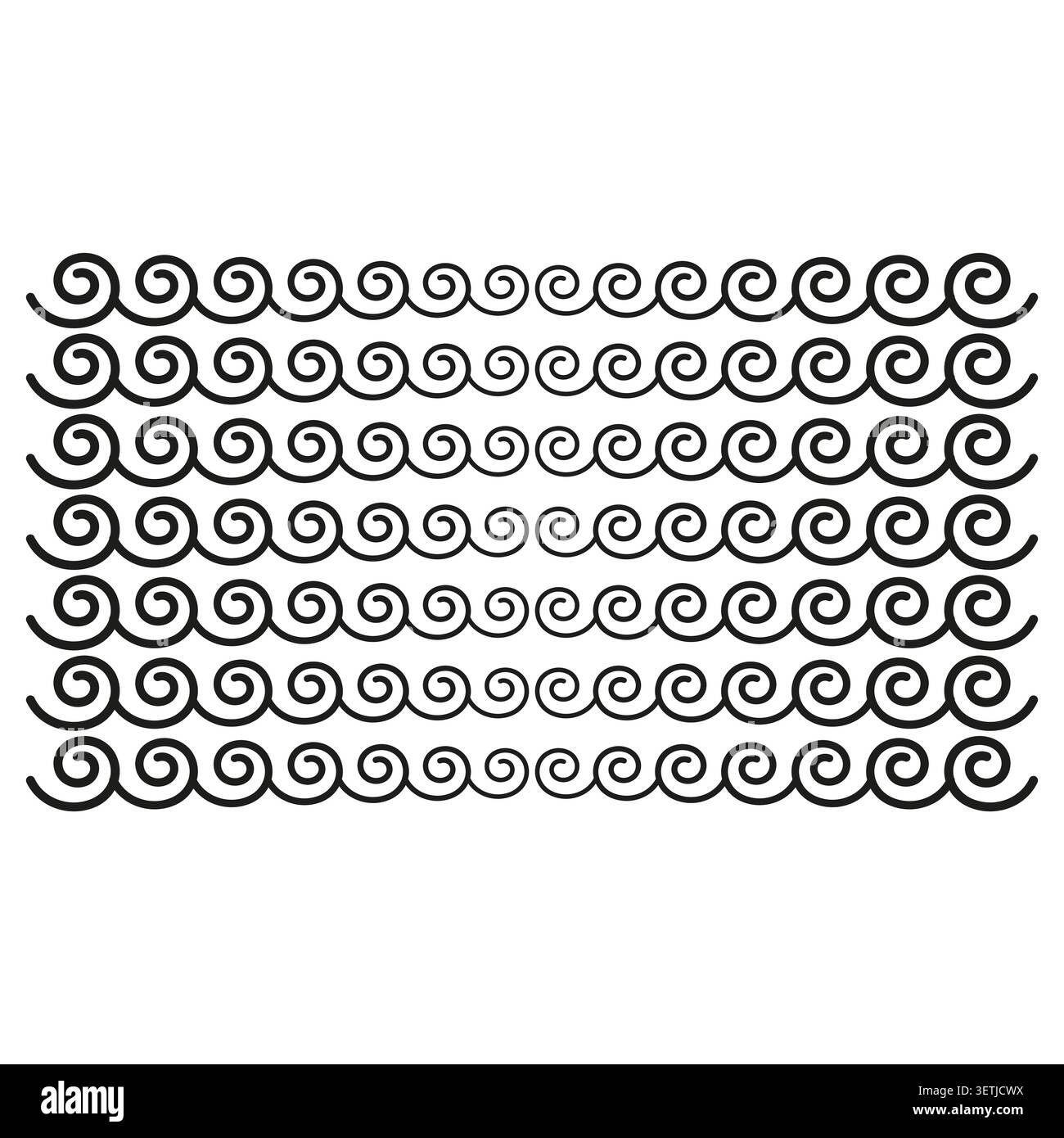 Sammlung der antiken griechischen Spiralwellenmuster Grenzen Vektor. Ideal für klassische Ornamente, nahtlose Muster und dekorative Rahmen. EPS 10. Stock Vektor