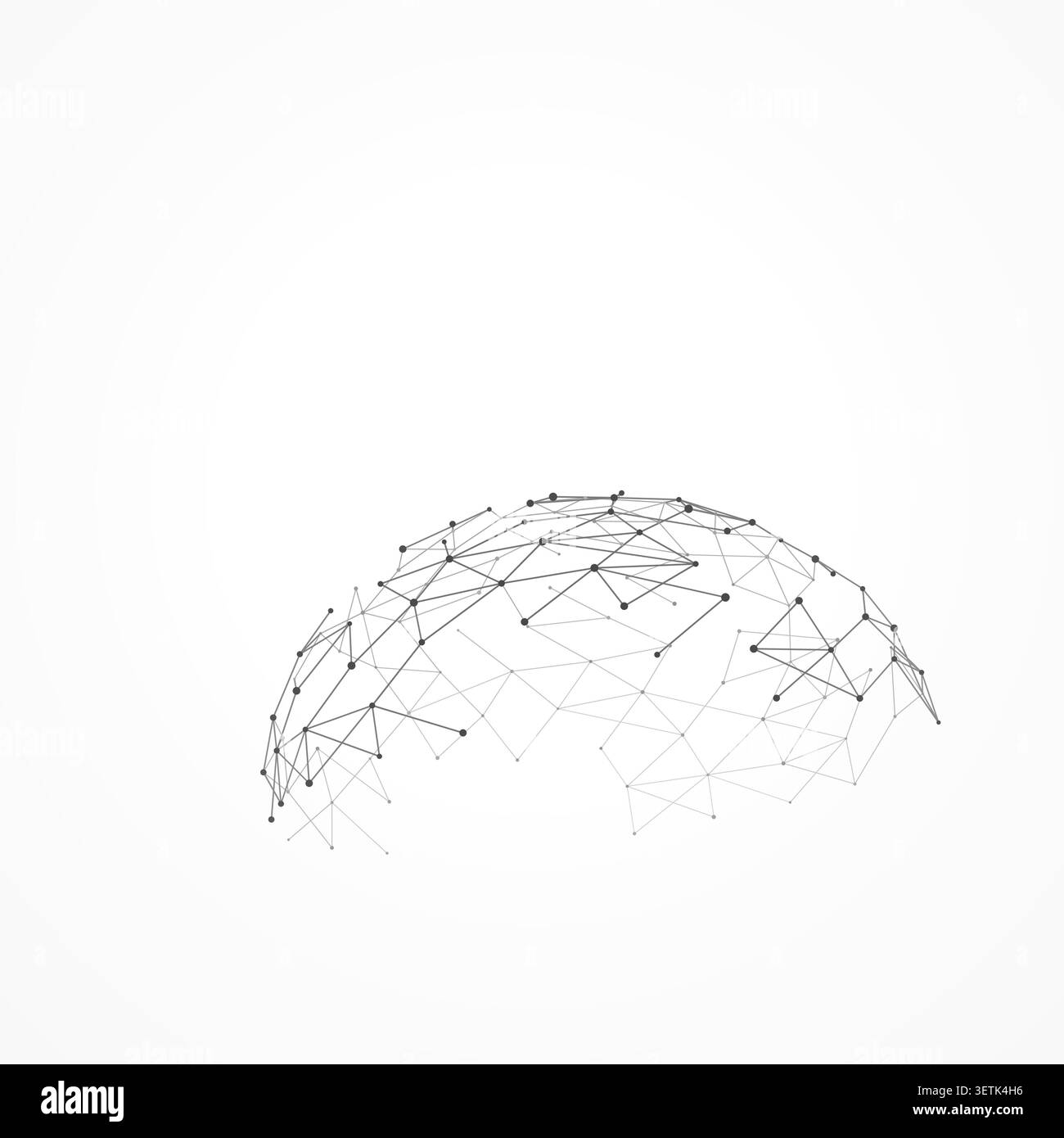Dekorative polygonale Halbkugel-Illustration für Verpackungsakzente, kreative Layouts und modernes visuelles Branding. Stock Vektor
