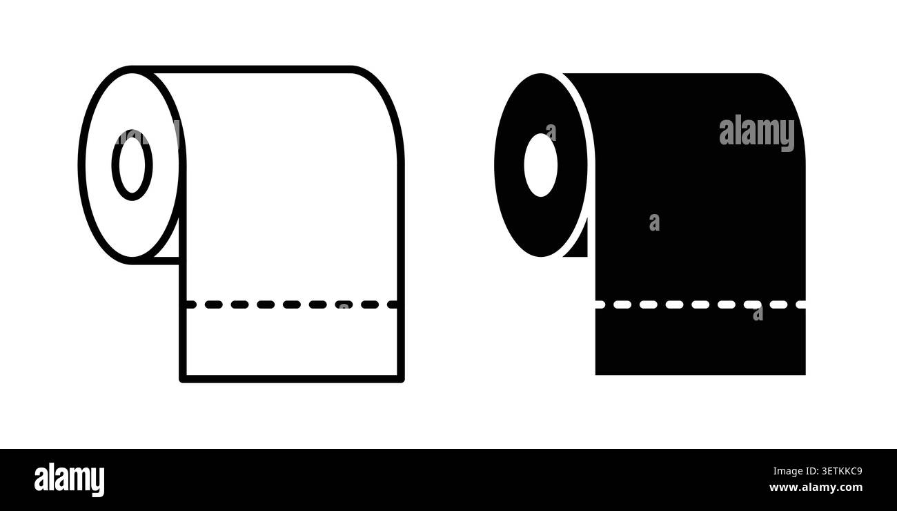 Illustration des Toilettenpapiers Eps10 für Web oder App. Stock Vektor