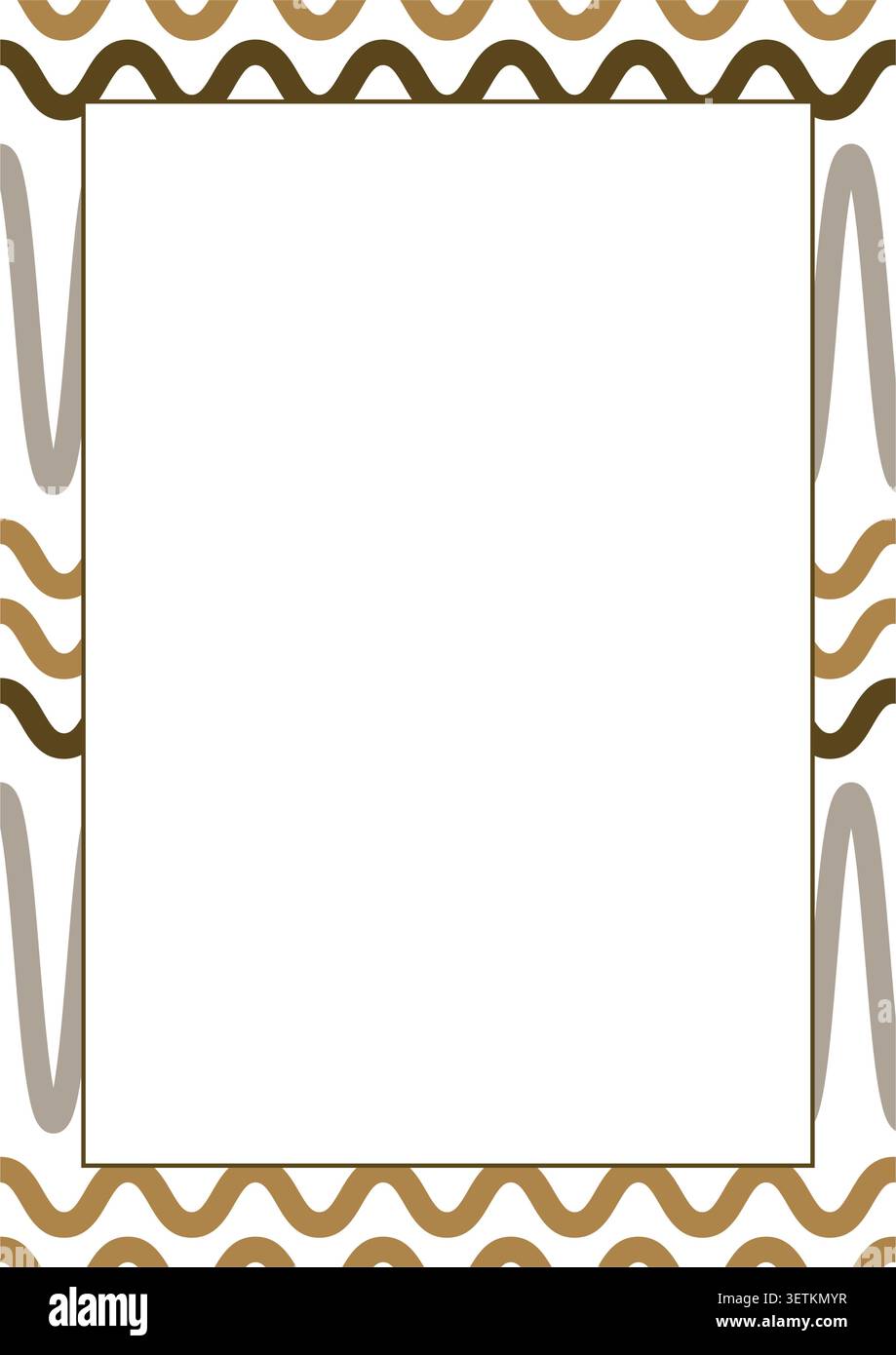 Boho inspirierte Wellenmuster Rahmenvektorillustration für kreative Layouts und Vorlagen Stock Vektor