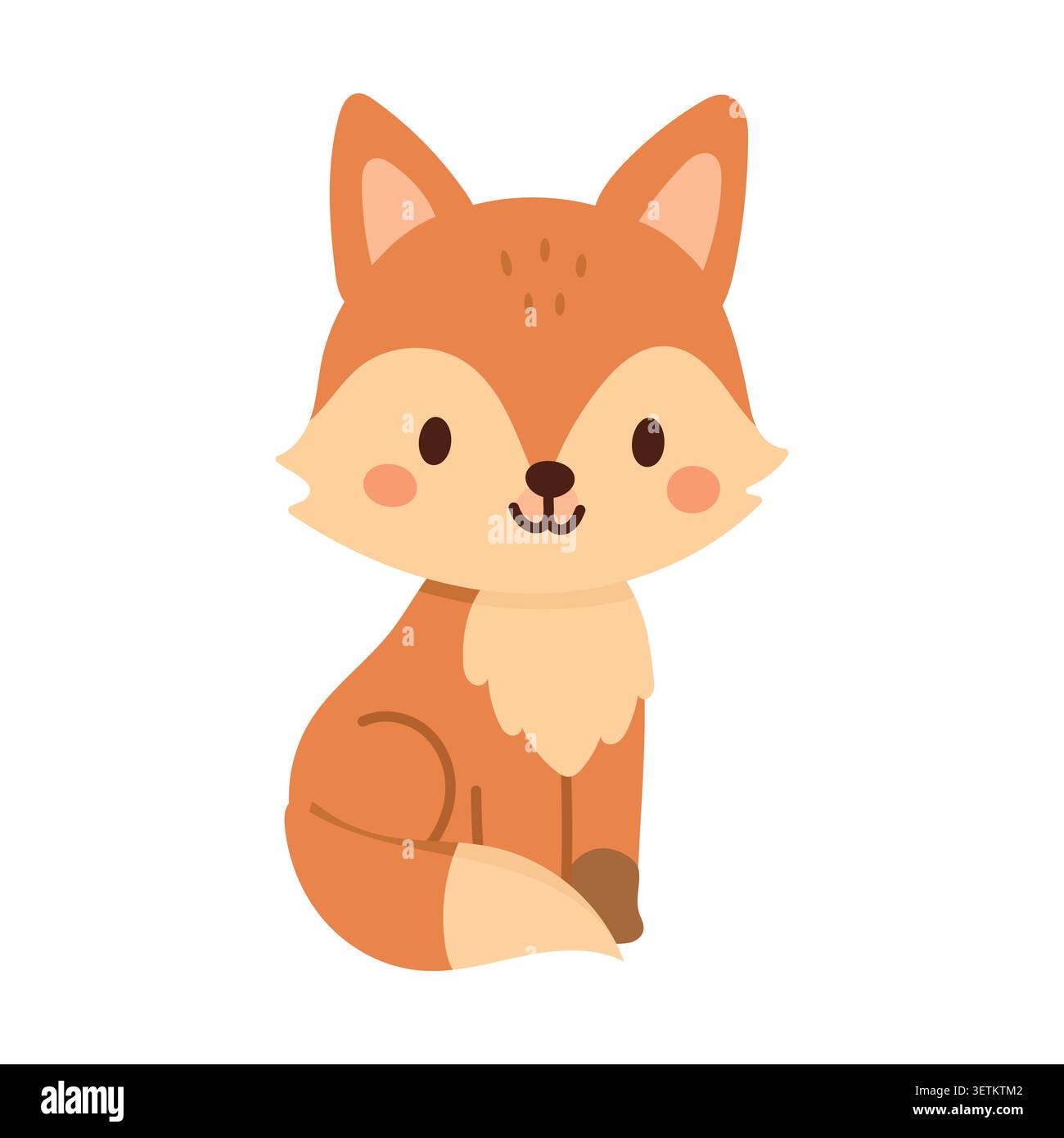Fuchs Vektor Wald und Tier Cartoon süß mit Natur Illustration Charakter. Isoliertes Baby-Design und Fuchs-Orange-Kunst mit grafischem Wild-Vektor. Hirsch Stock Vektor