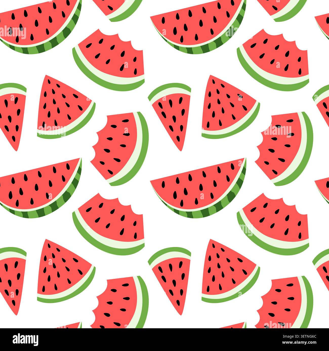 Wassermelonen und Stücke gebissener Wassermelonen Stock Vektor