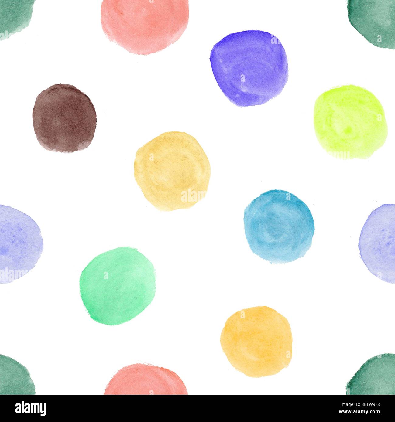 Aquarellmuster mit buntem Punktmuster Stockfoto