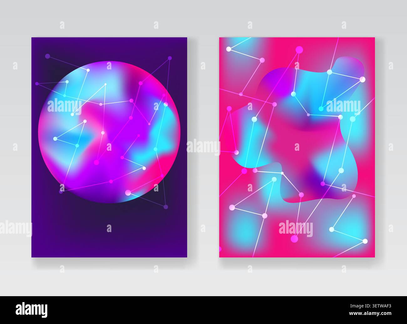 Abstrakte helle blaue und rosa kosmische Hintergründe Stock Vektor