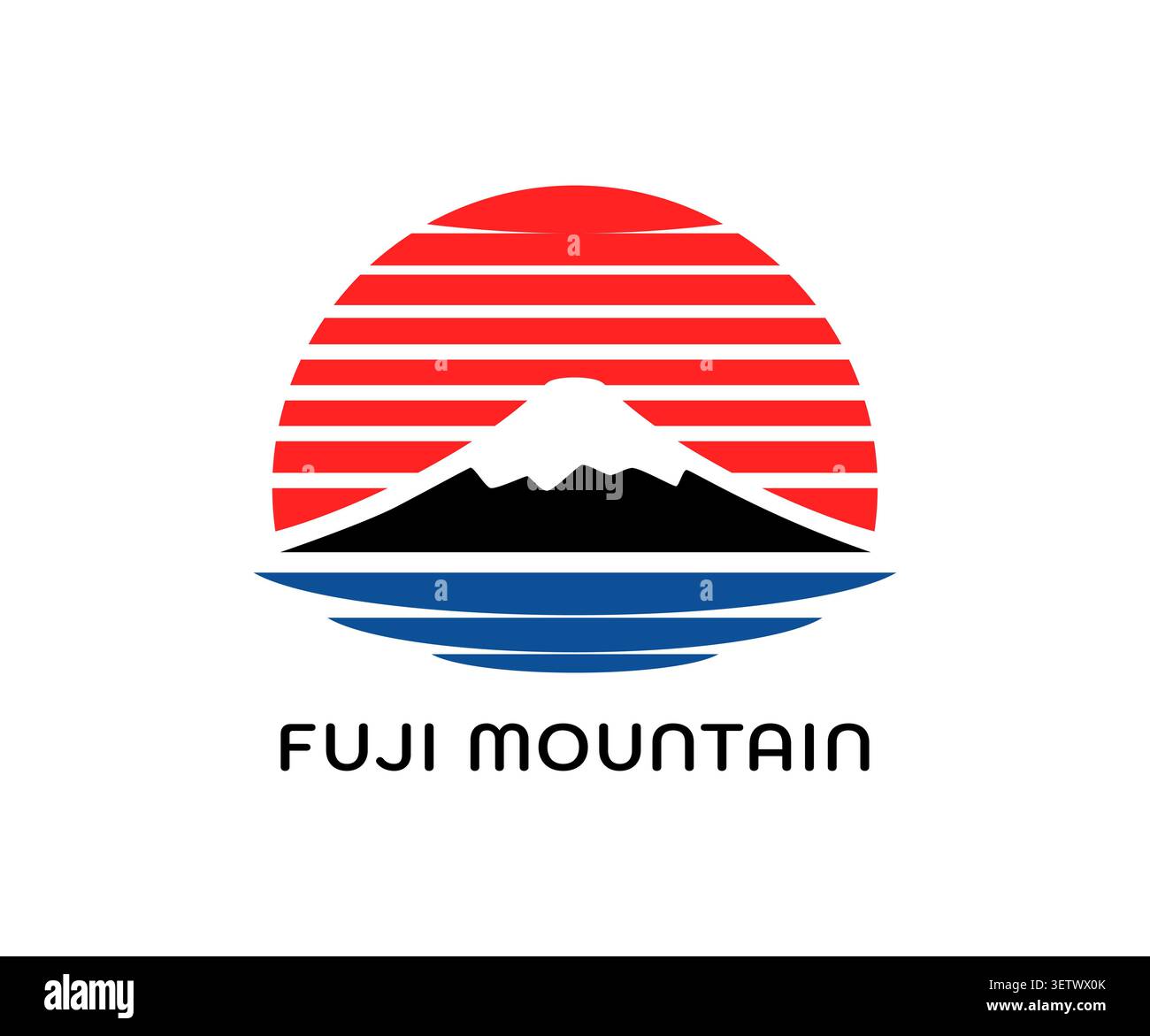 Japanische Fuji-Bergikone, Japan Fujiyama-Berg Stock Vektor