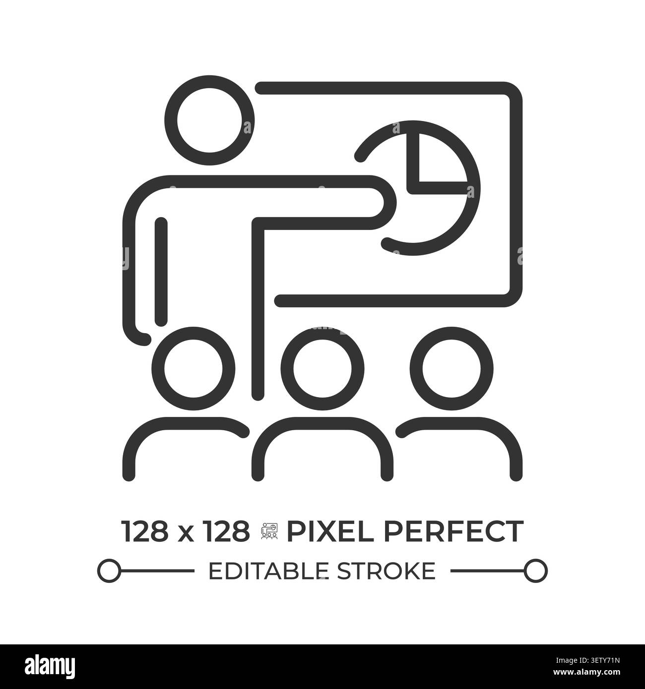 Symbol für die perfekte Linie für Präsentationspixel Stock Vektor