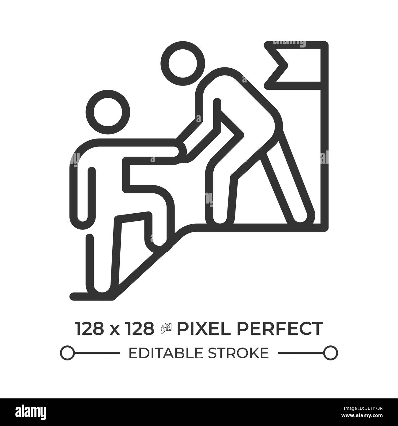 Symbol für die perfekte Pixellinie für Mentoring Stock Vektor