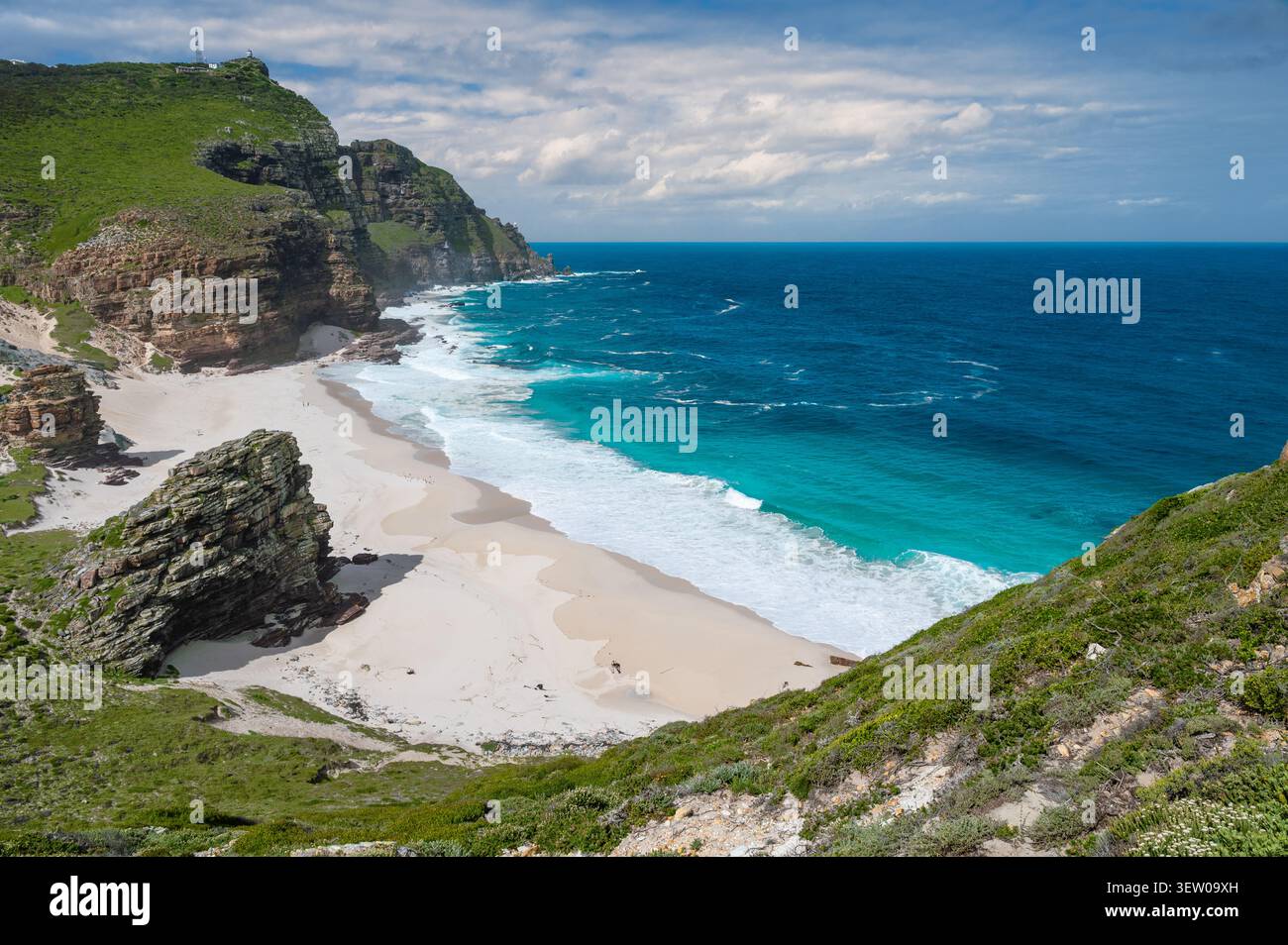 Kap der Guten Hoffnung, Aussichtspunkt über Diaz Beach, Südafrika. Stockfoto