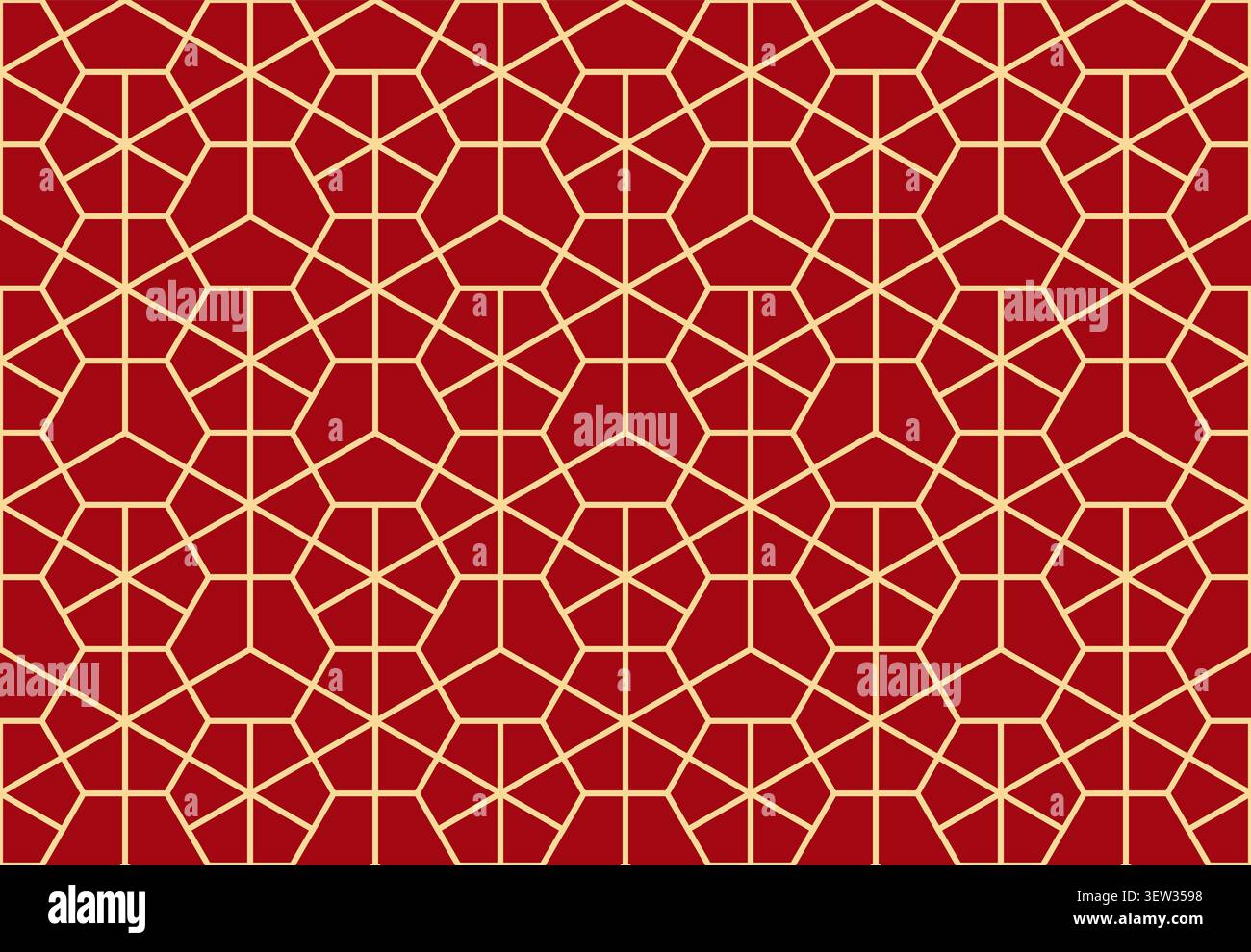 Das geometrische Muster mit Linien. Nahtloser Vektorhintergrund. Rote und goldene Textur. Grafisches, modernes Muster. Einfaches Gitterdesign Stock Vektor
