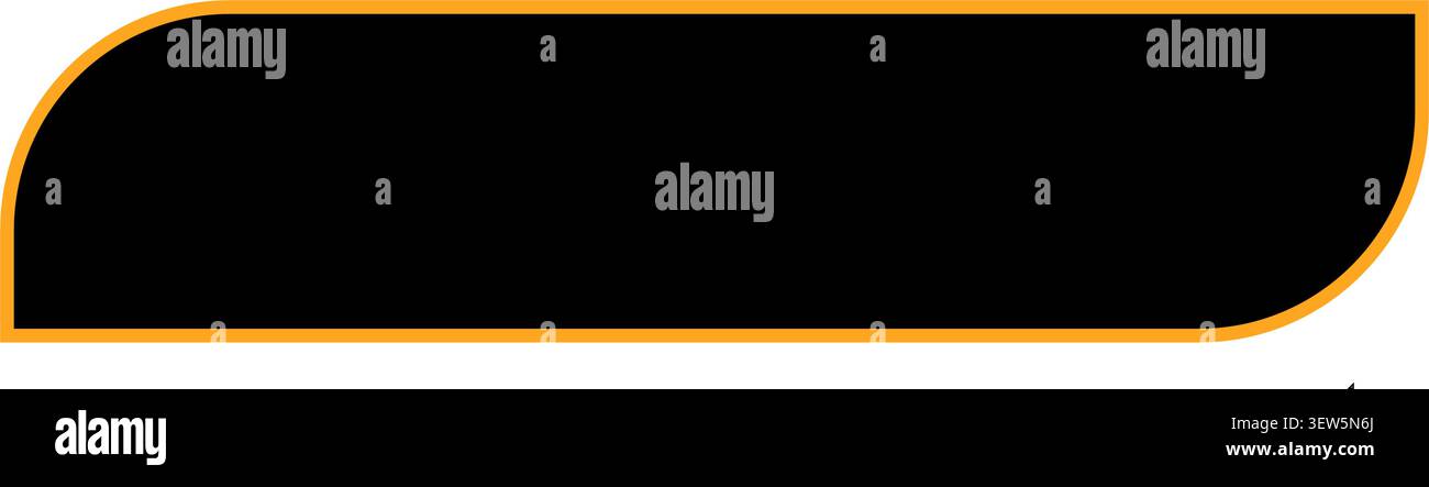 Ein klares und einfaches Vektorbanner-Design mit einem soliden schwarzen Rechteck mit glatten abgerundeten Ecken und einem leuchtend orangefarbenen Umriss für einen modernen und professionellen Look Stock Vektor