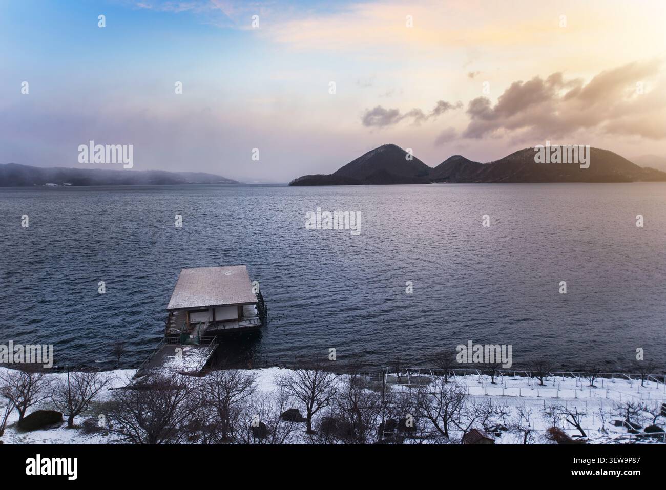 Toya Lake in Hokkaido, Japan. Stockfoto