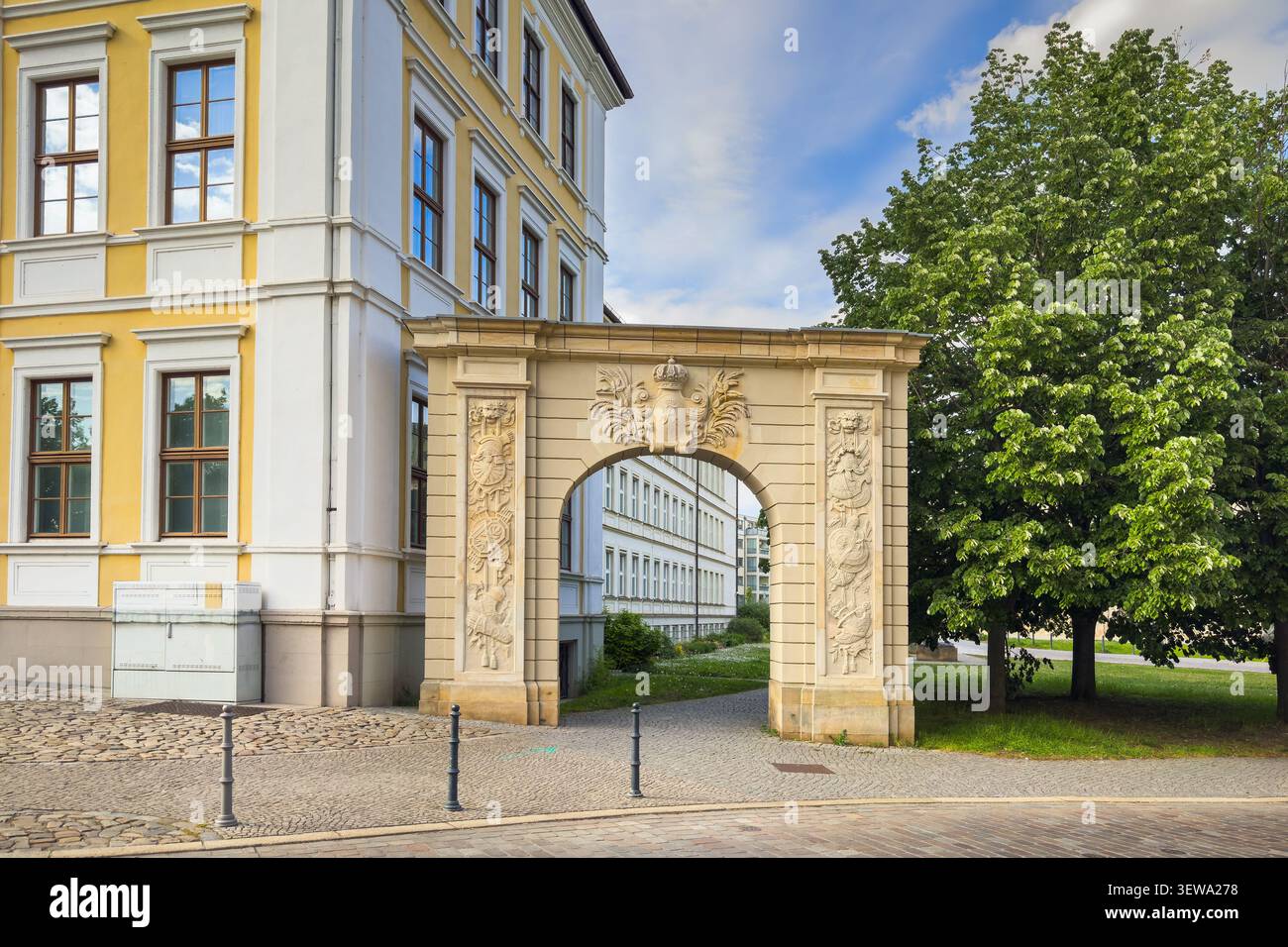 Barockes Sterntortor am Domplatz, Magdeburg, Deutschland Stockfoto