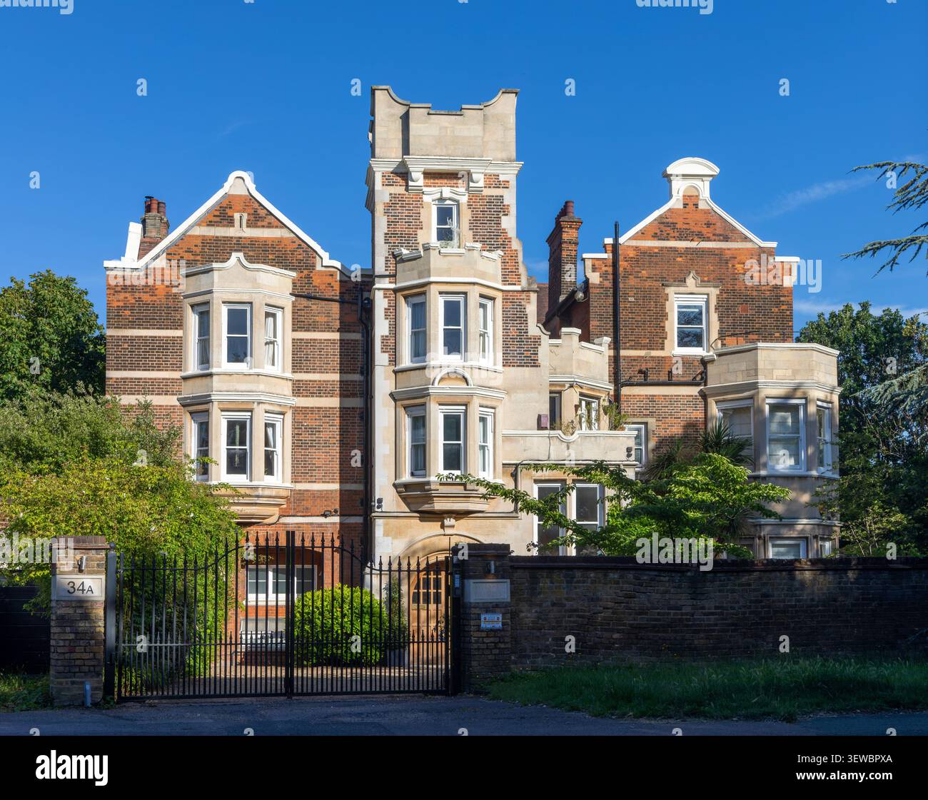 Viktorianisches Villa-Herrenhaus, 34A Sydenham Hill, London SE26, England, Vereinigtes Königreich erbaut um 1898 für Charles Ash Body Stockfoto