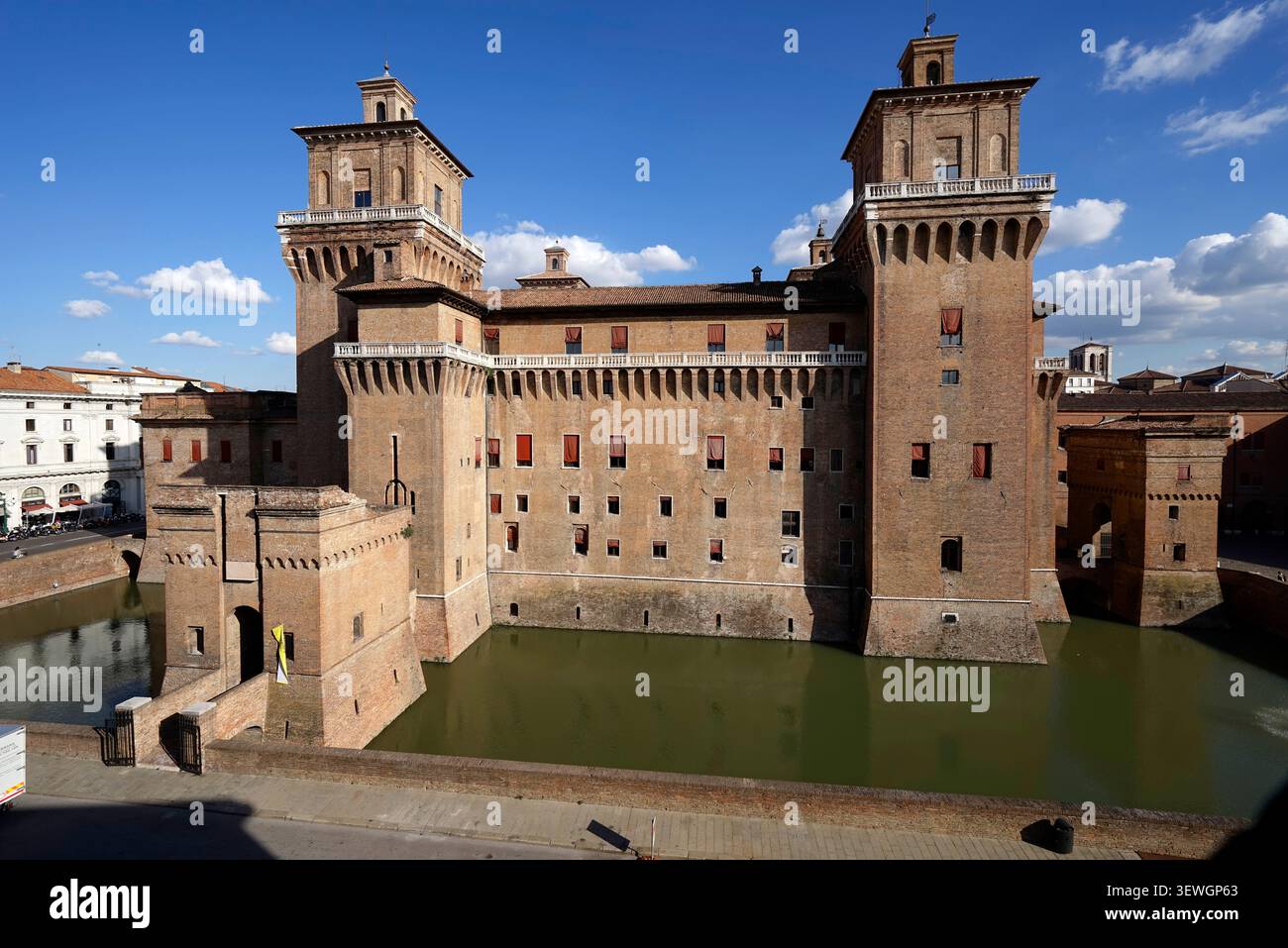 Castello Estense XIV SEC Ferrara Emila Romagna ITALIEN 2015 Stockfoto