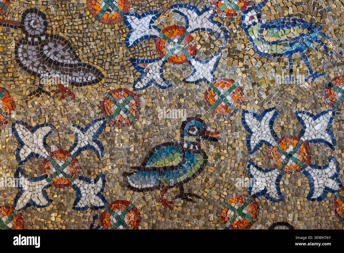 Erzbischofspalast Kapelle Decke Mosaikdetail, Ravenna, Italien Stockfoto