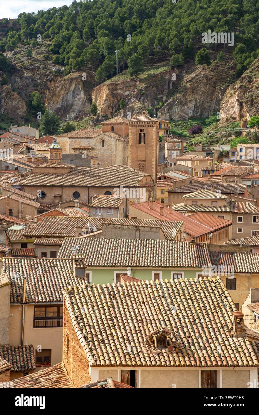 Die spanische Stadt Daroca, eine historische ummauerte Stadt in der Provinz Saragossa von Aragon, Spanien Stockfoto
