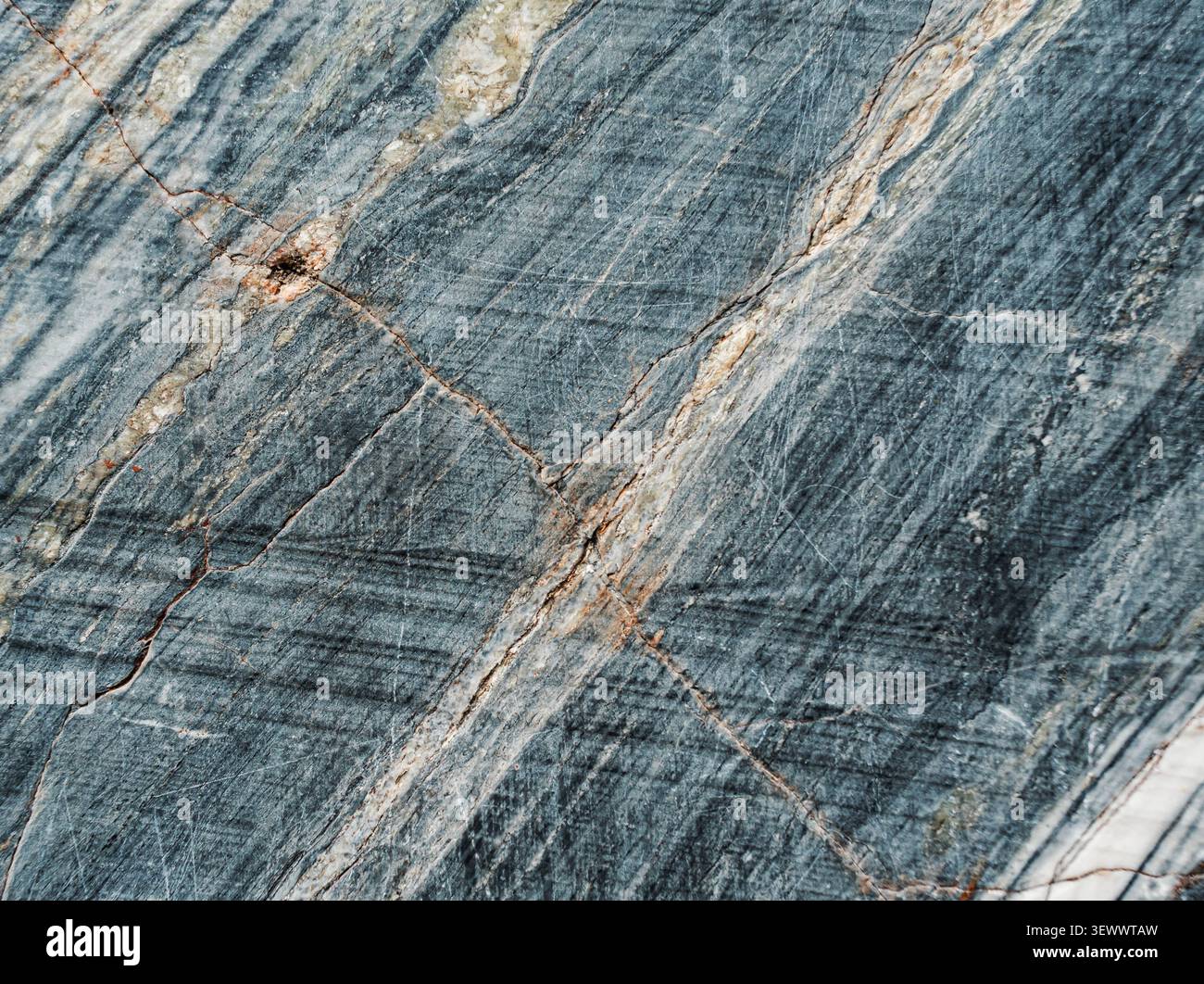 Abstrakte Nahaufnahme der grauen und weißen Marmorsteinstruktur Stockfoto