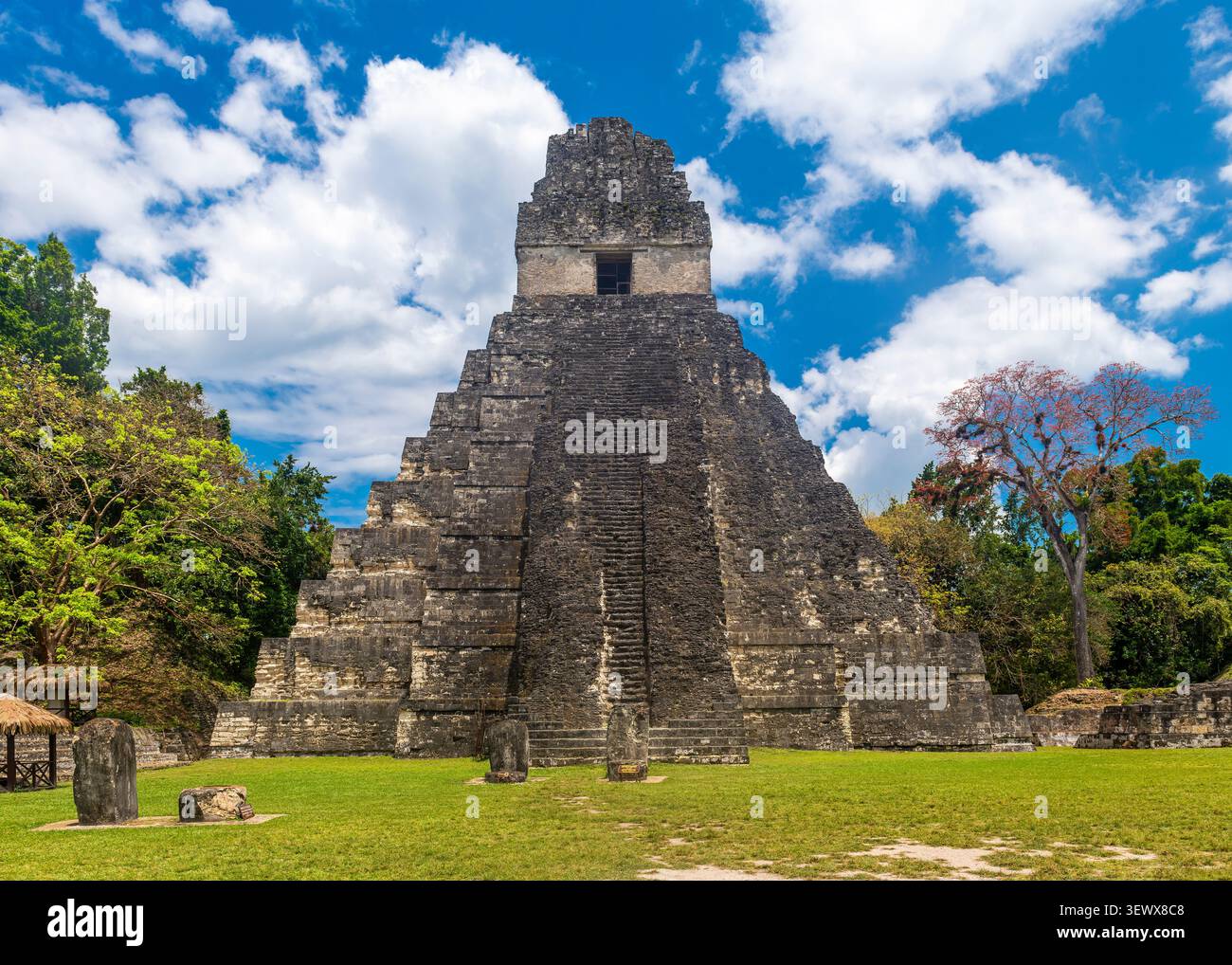 Tempel der Grand Jaguar Pyramide, Tikal, Guatemala. Stockfoto