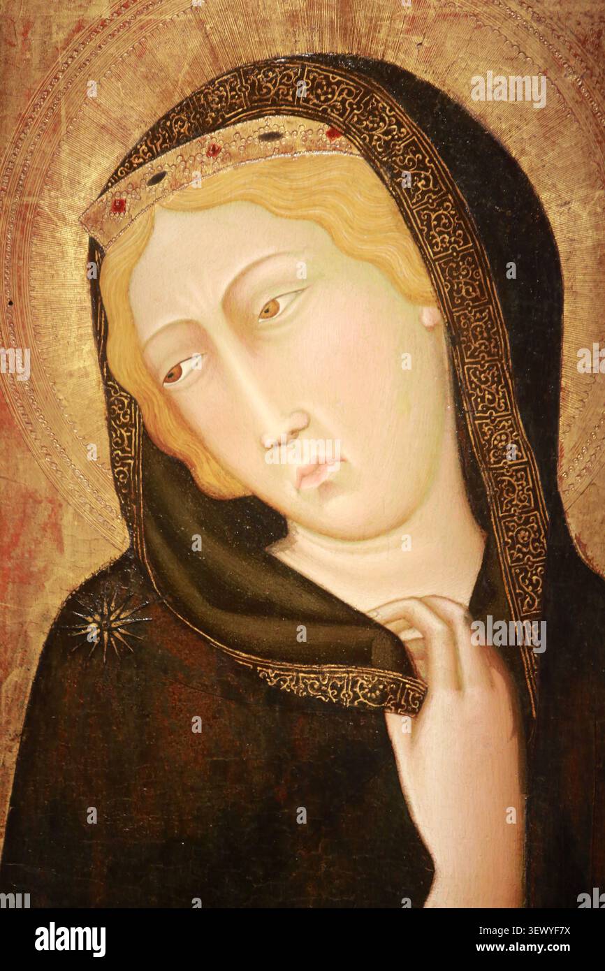 La Vierge de l'Annonciation. Attribué à Bartolo di Fredi (Battilori). Sienne. Connu depuis 1353. Mort Après 1410. D 103. . Dépôt du Musée du Louvre. E Stockfoto