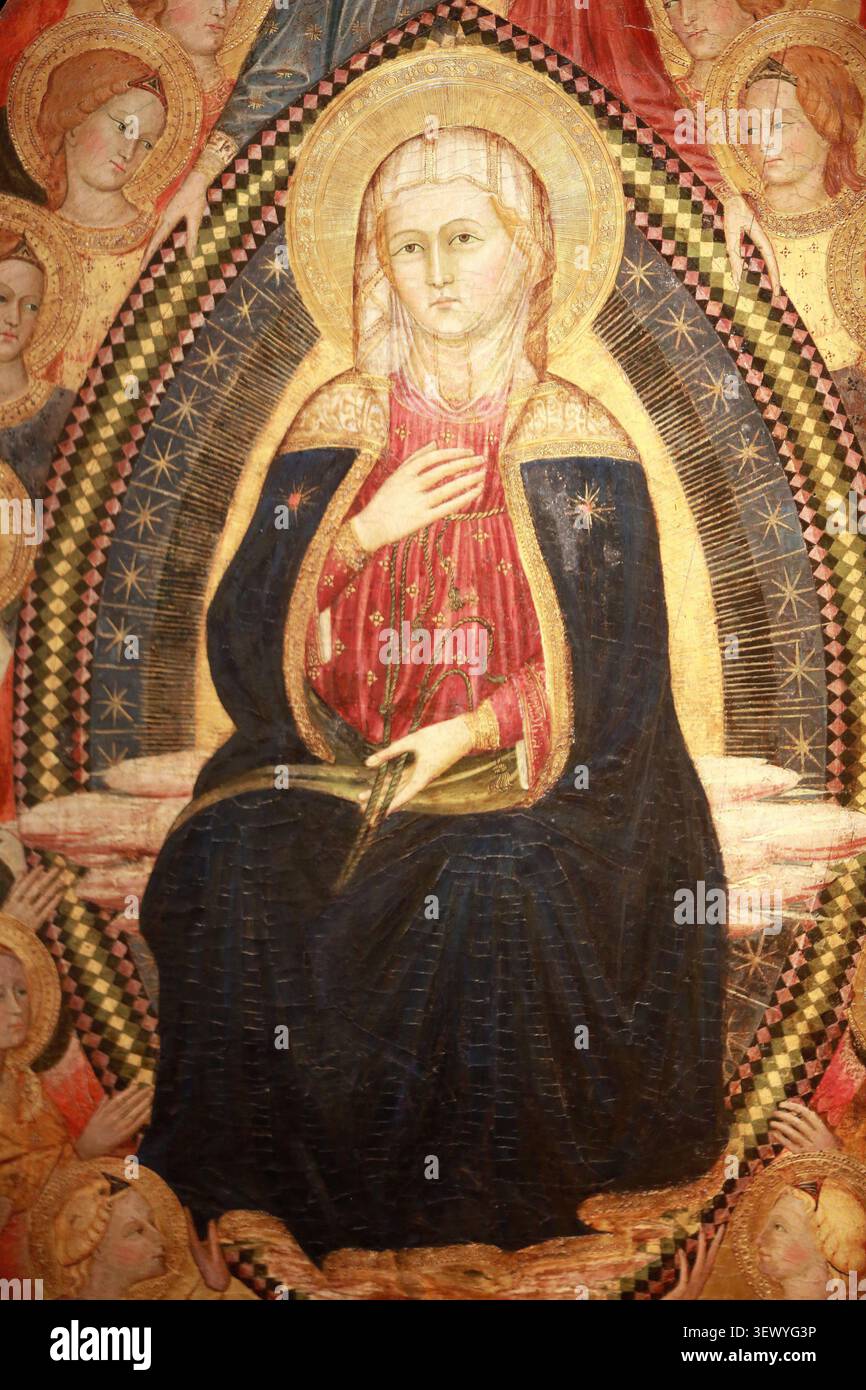 L'Assomption de la Vierge. Attribué à Turino Vanni. Pise oder Rigoli. 1348 (?). Mort Après 1438. D 264. . Dépôt du Musée du Louvre. Exposition. Musée du Stockfoto