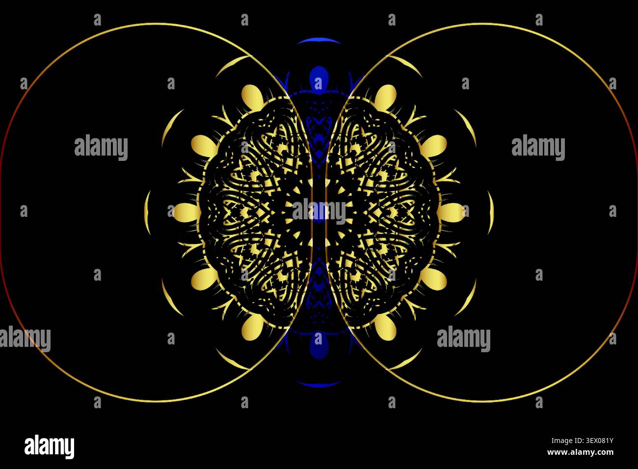 Dekorative goldene Mandala mit geometrischem Hintergrund Stock Vektor