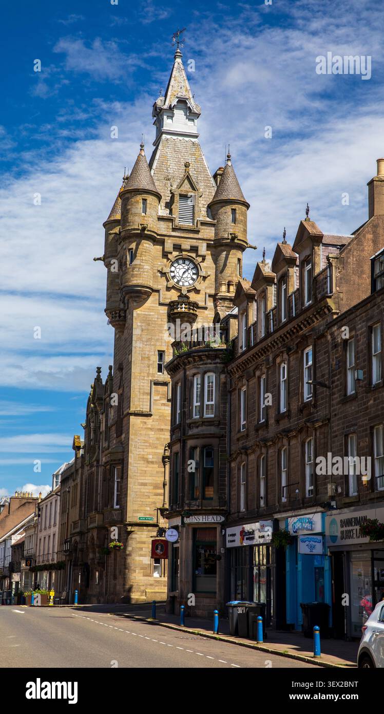 Hawick Town Hall an der High Street, Scottish Borders, Schottland, Großbritannien Stockfoto