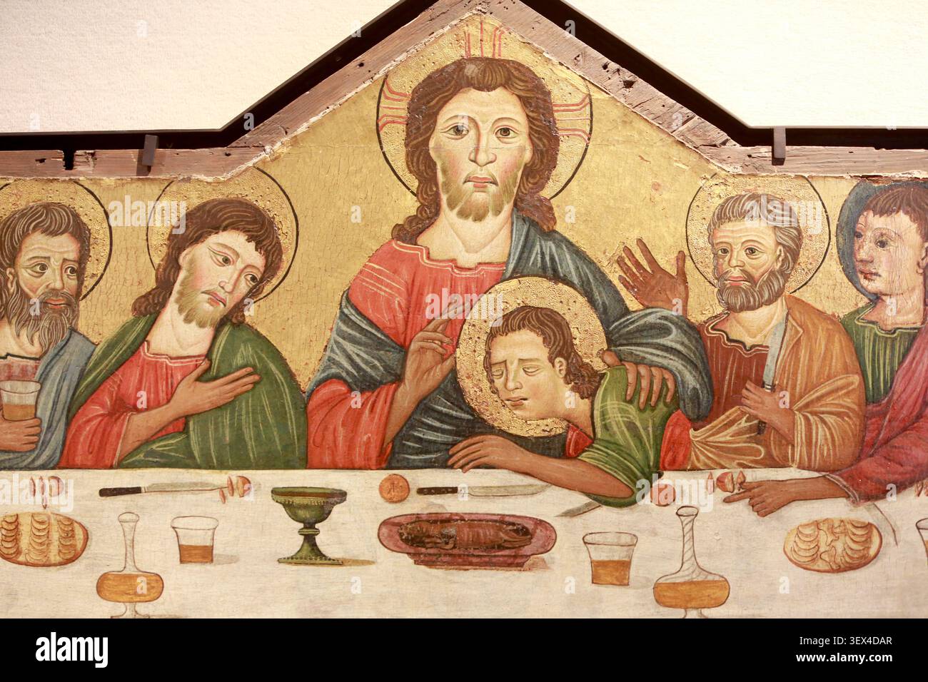 La Cène. Attribué à l'Atelier du Maître de la Madeleine. Florenz. Troisième quart du XIII me siècle. D 152. Dépôt du Musée du Louvre (1976). Exposit Stockfoto