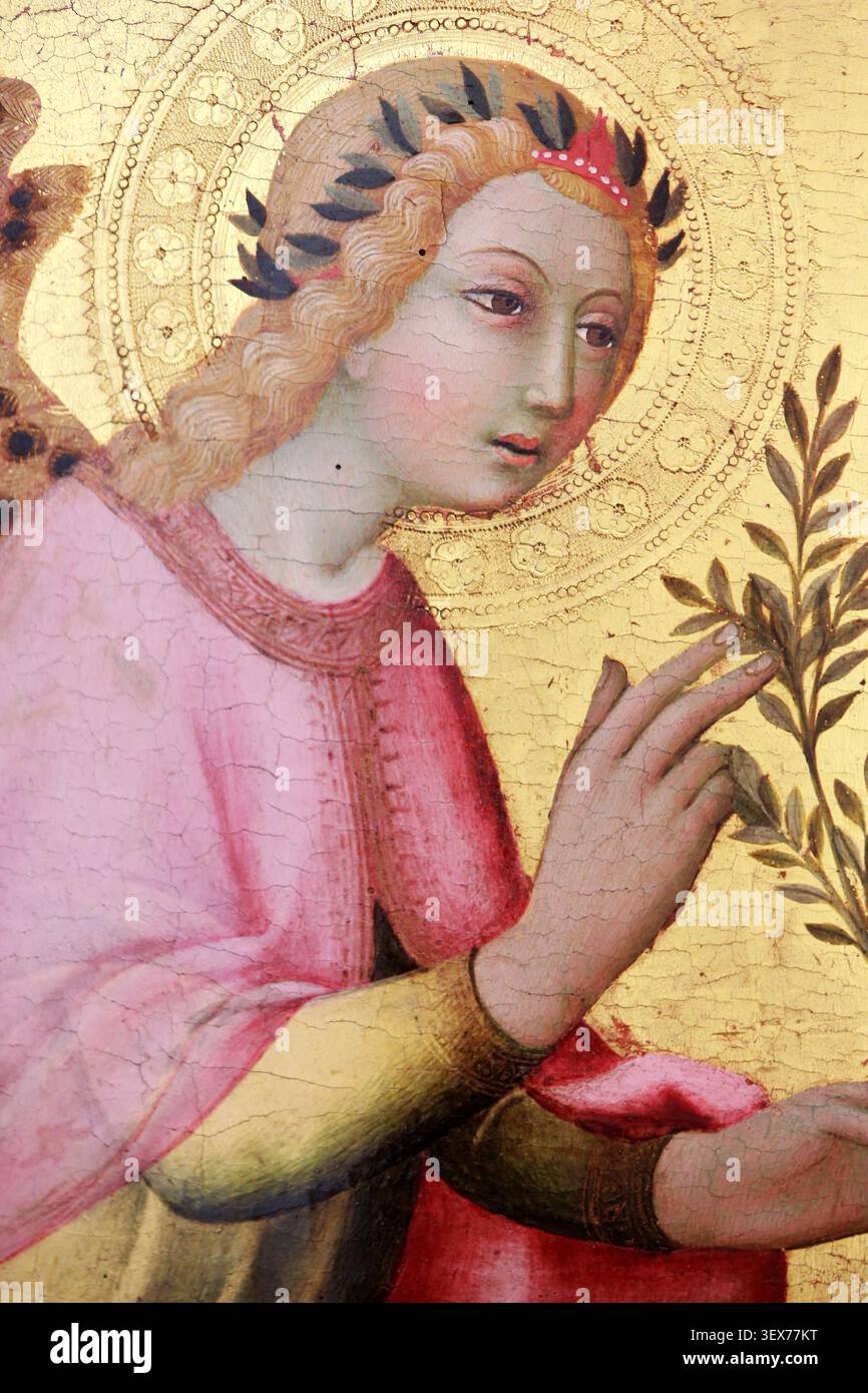L'Ange de l'Annonciation. Sano di Pietro. (Ansano di Piétro di Mencio). Sienne 1405, mort en 1481. D. 240. Dépôt du Musée du Louvre (1976). Dépôt du M Stockfoto