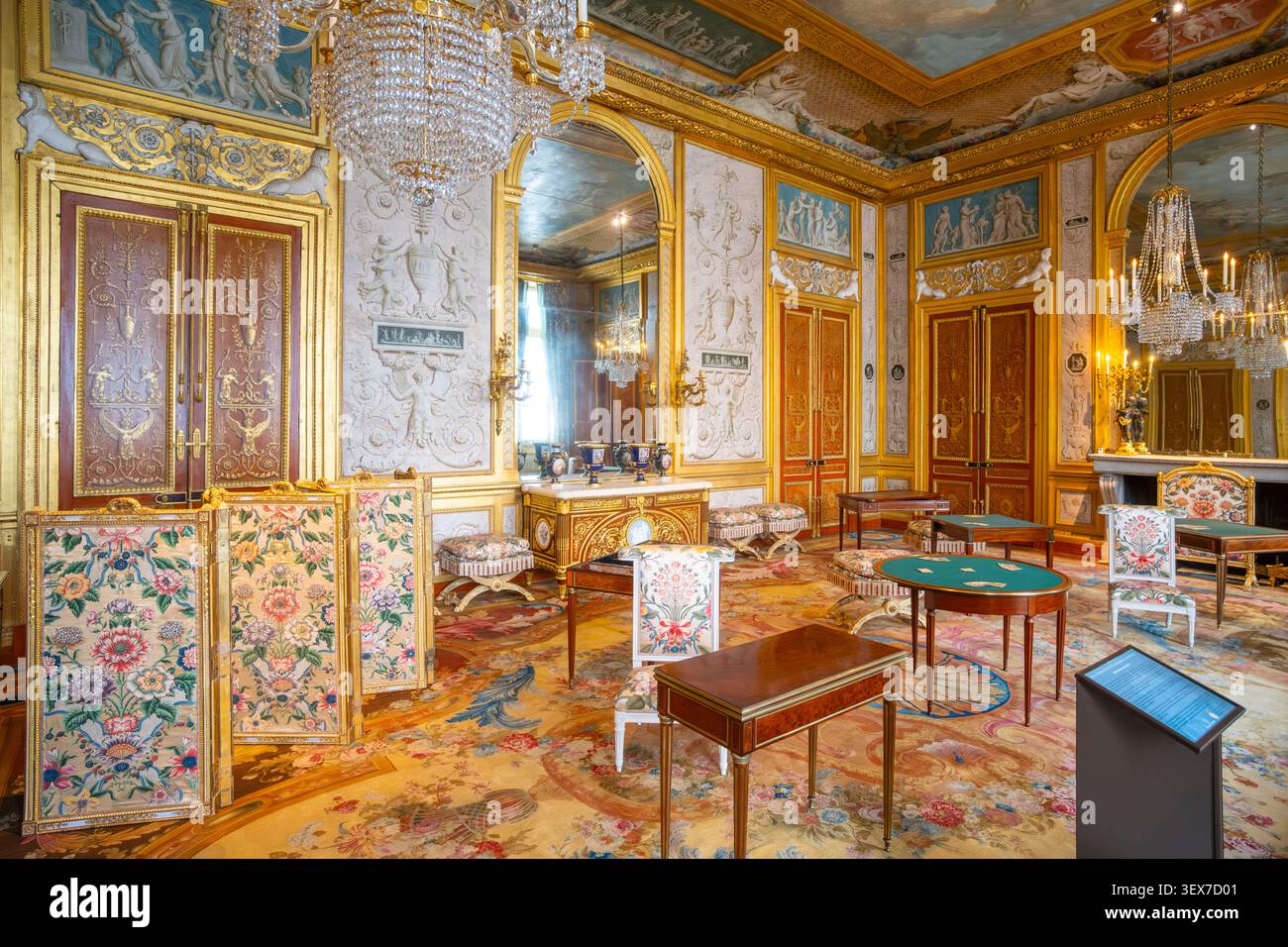 Frankreich, seine et Marne, Fontainebleau, Königliches Schloss von Fontainebleau, von der UNESCO zum Weltkulturerbe erklärt, Spiele und Kartenraum Stockfoto