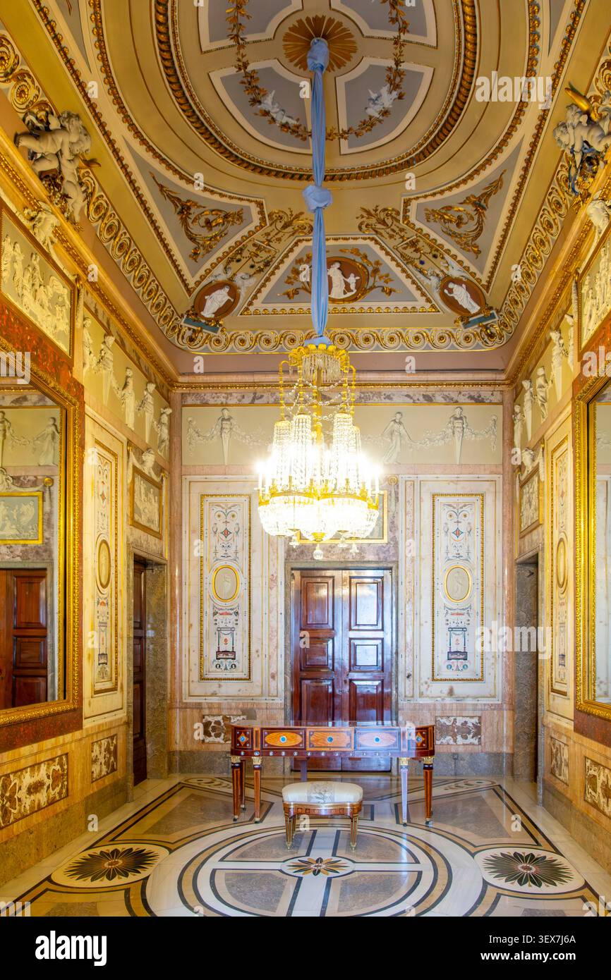 Spanien, Madrid, Königspalast (Palacio Real), Stuckkabinett Stockfoto