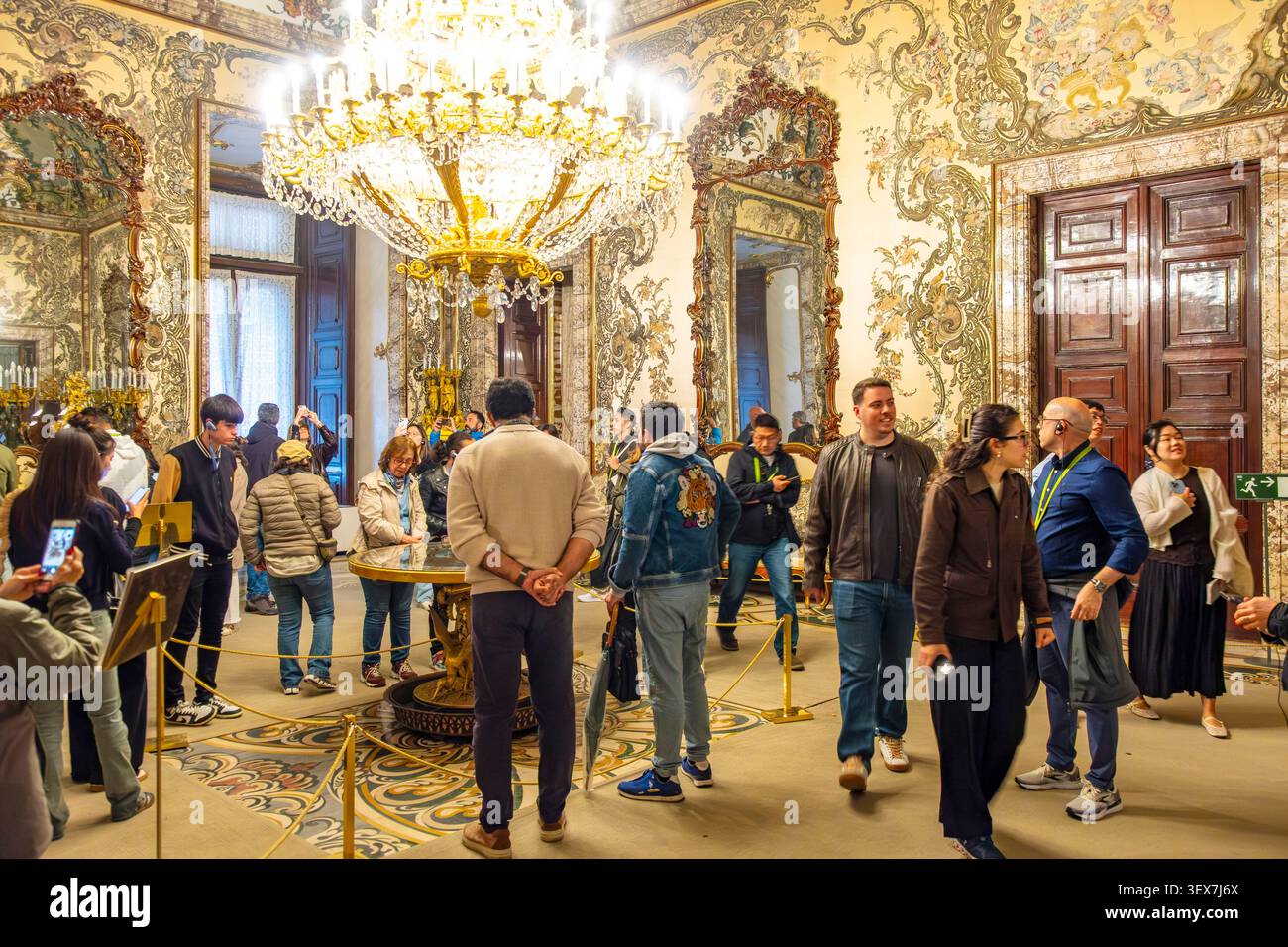 Spanien, Madrid, Königspalast (Palacio Real), Schlafzimmer von Carlos III oder Gasparini Lounge Stockfoto