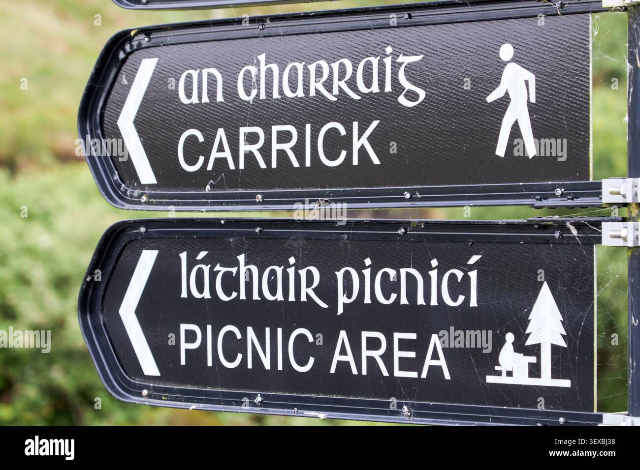 Wegweiser für ein Charraig carrick and Picnic Area County donegal republik irland Stockfoto