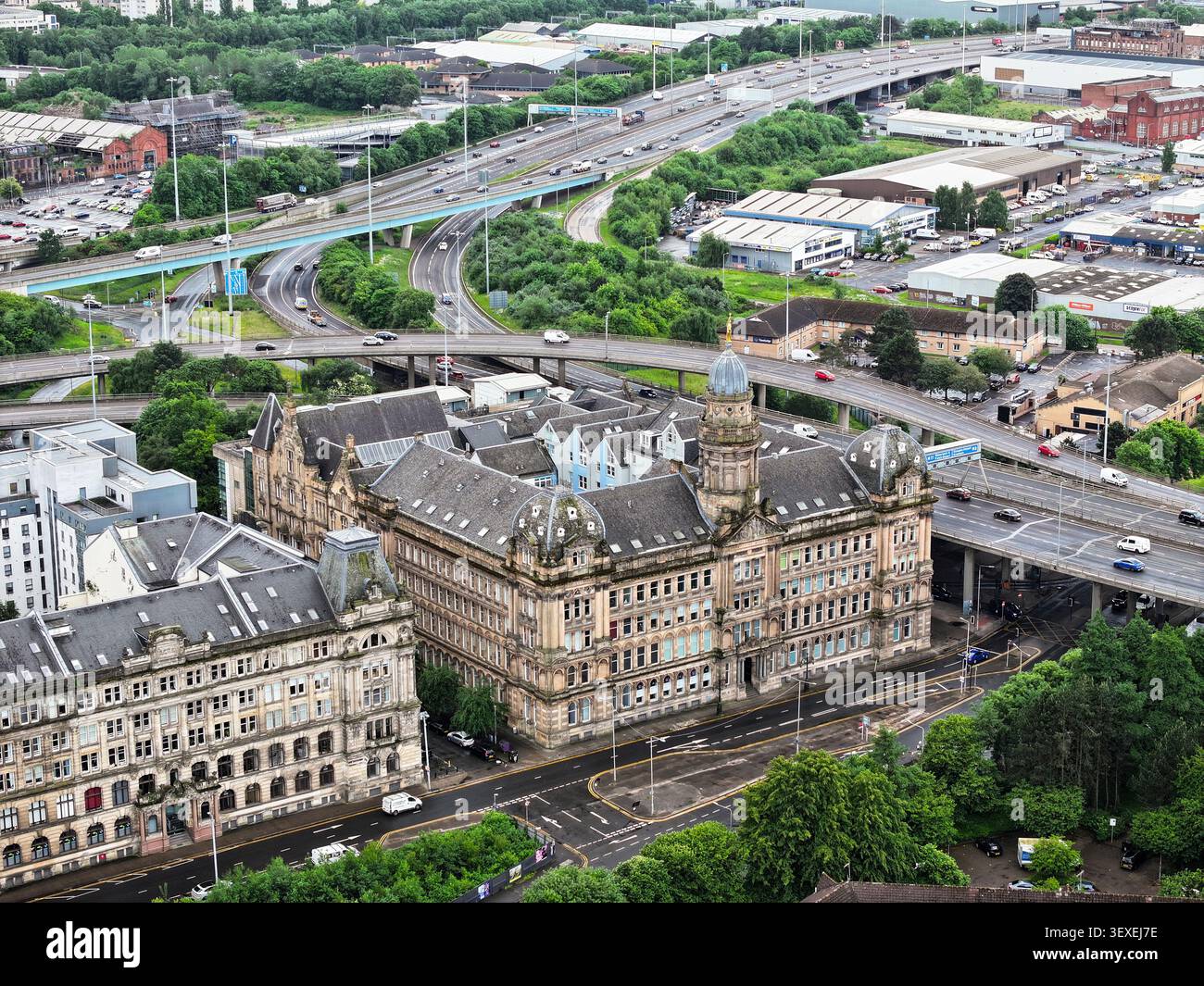 Luftbild vom Stadtzentrum von Glasgow in Schottland, UK Stockfoto