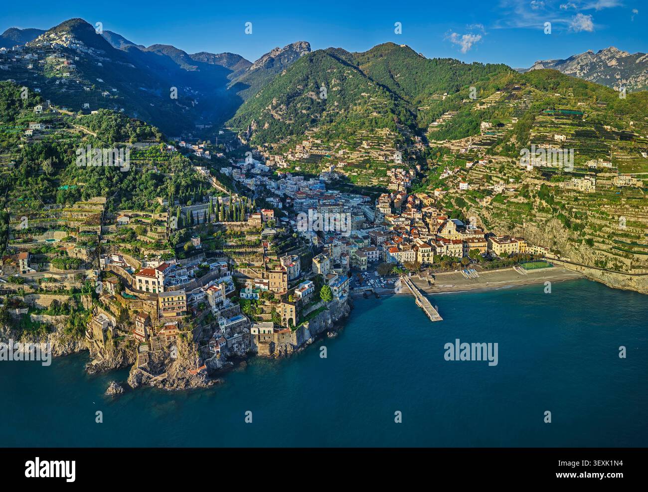 Minori, Amalfiküste, Kampanien, Italien Stockfoto
