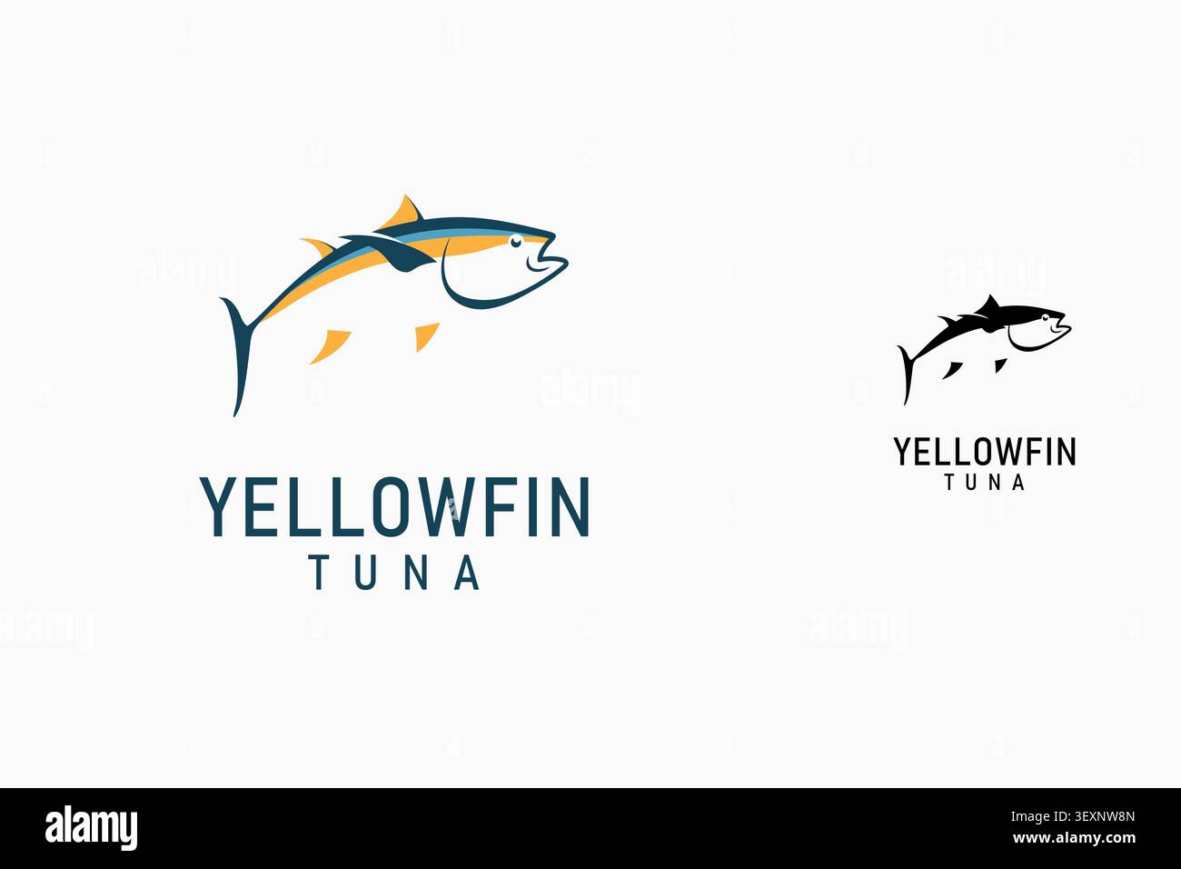 Design mit gelbem Thunfisch-Logo Stock Vektor