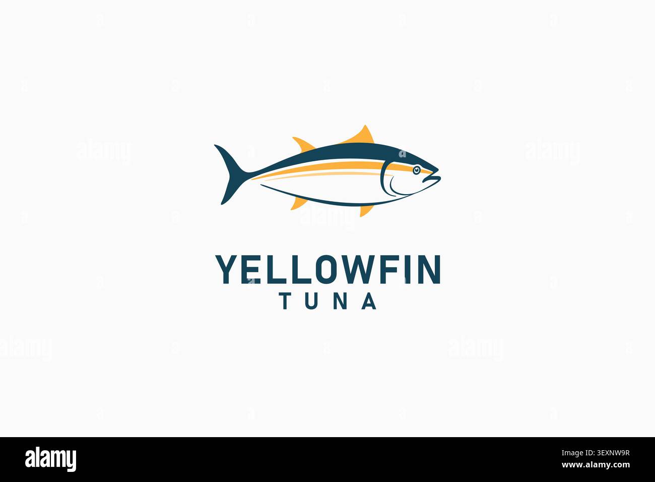 Design mit gelbem Thunfisch-Logo Stock Vektor