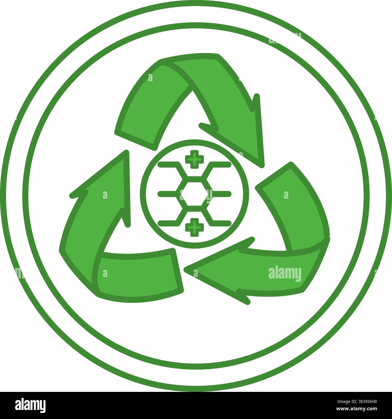 Symbol Aus Grünem Recyceltem Polyester. Vektorsymbol. Recycling Von Kleidung. Kreisförmige Wiederverwendbare Textilien. Etikett, Etikett Für Kleidung Stock Vektor