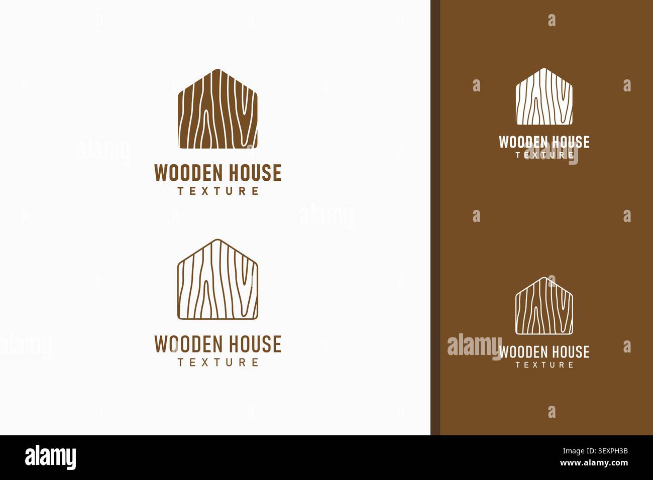 Design mit Logo aus Holz Stock Vektor