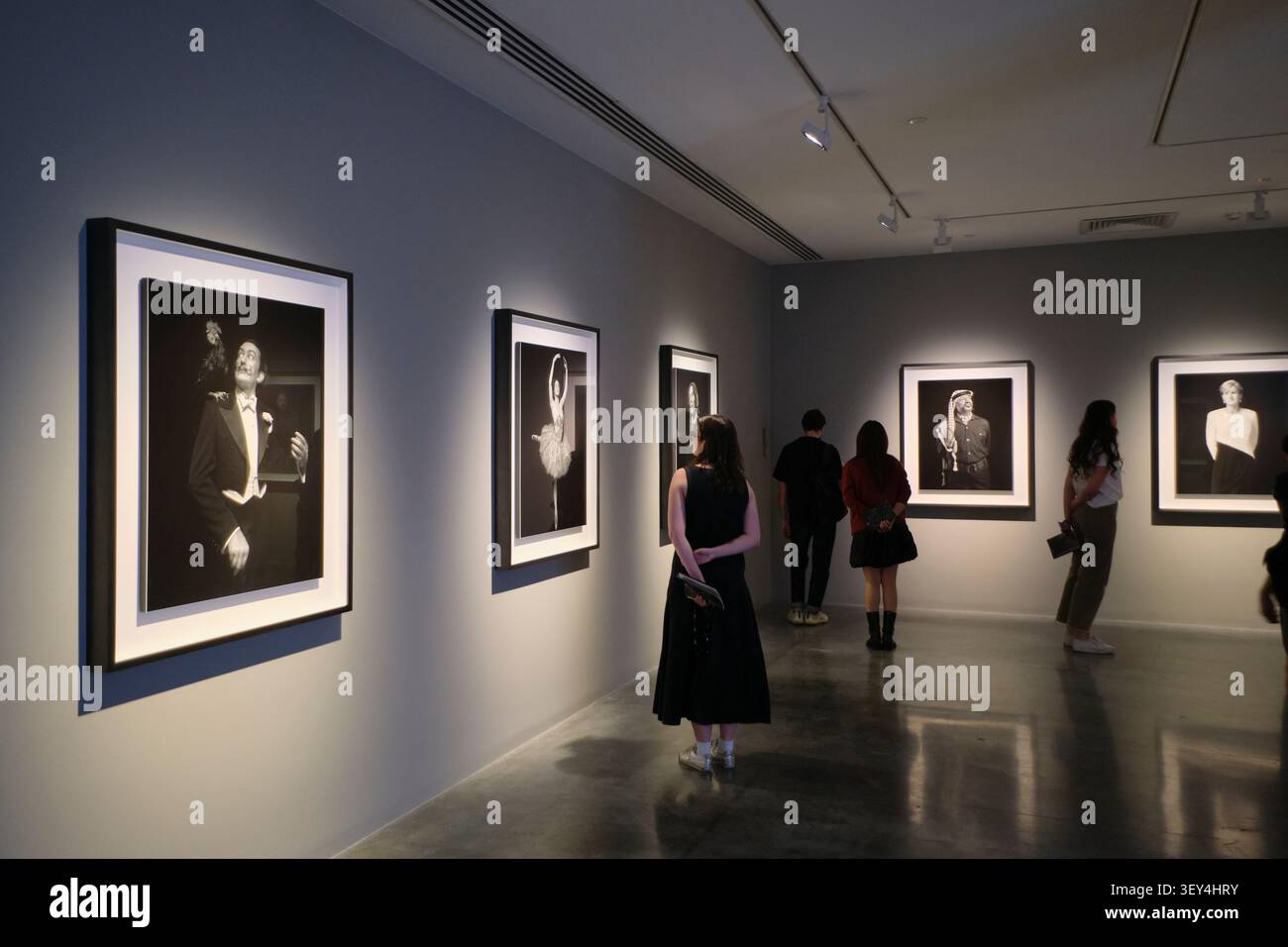 Fotos des Wachsmuseums, darunter Princess Di und Castro. Eine Hiroshi Sugimoto Fotoshow im Museum of Contemporary Art, Sydney, Australien. Stockfoto