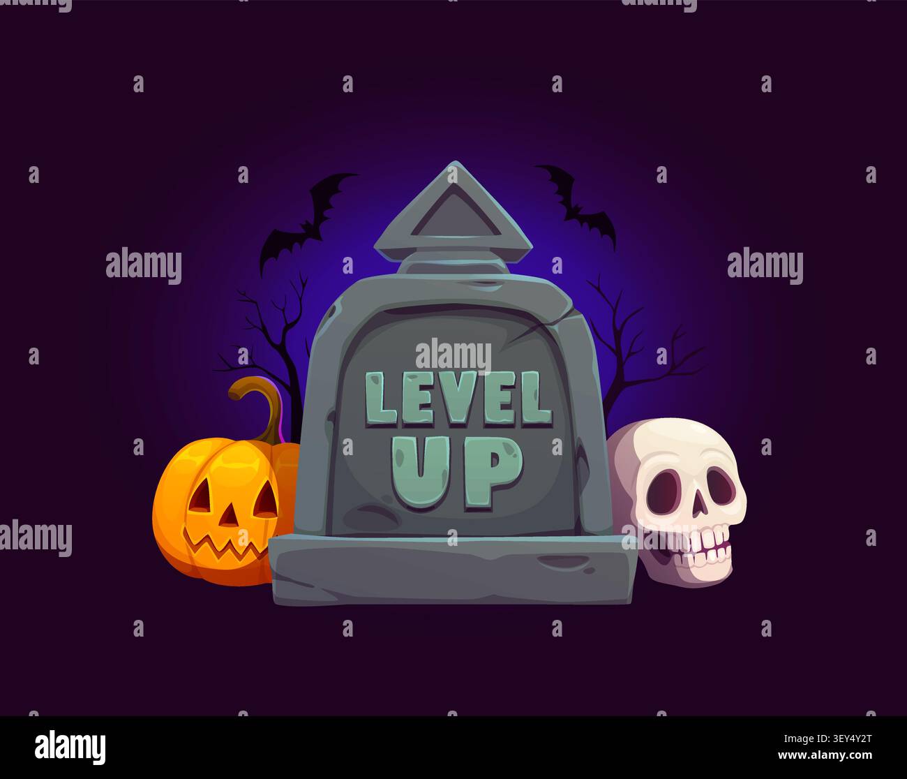 Gruseliges Halloween-Spiel mit Grabstone Stock Vektor