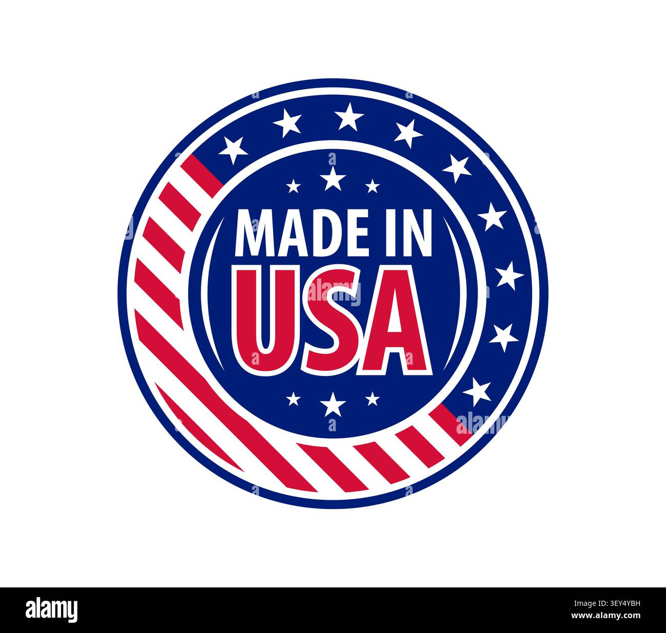 Stempelabzeichen Made in USA, Zertifikat für amerikanische Flagge Stock Vektor
