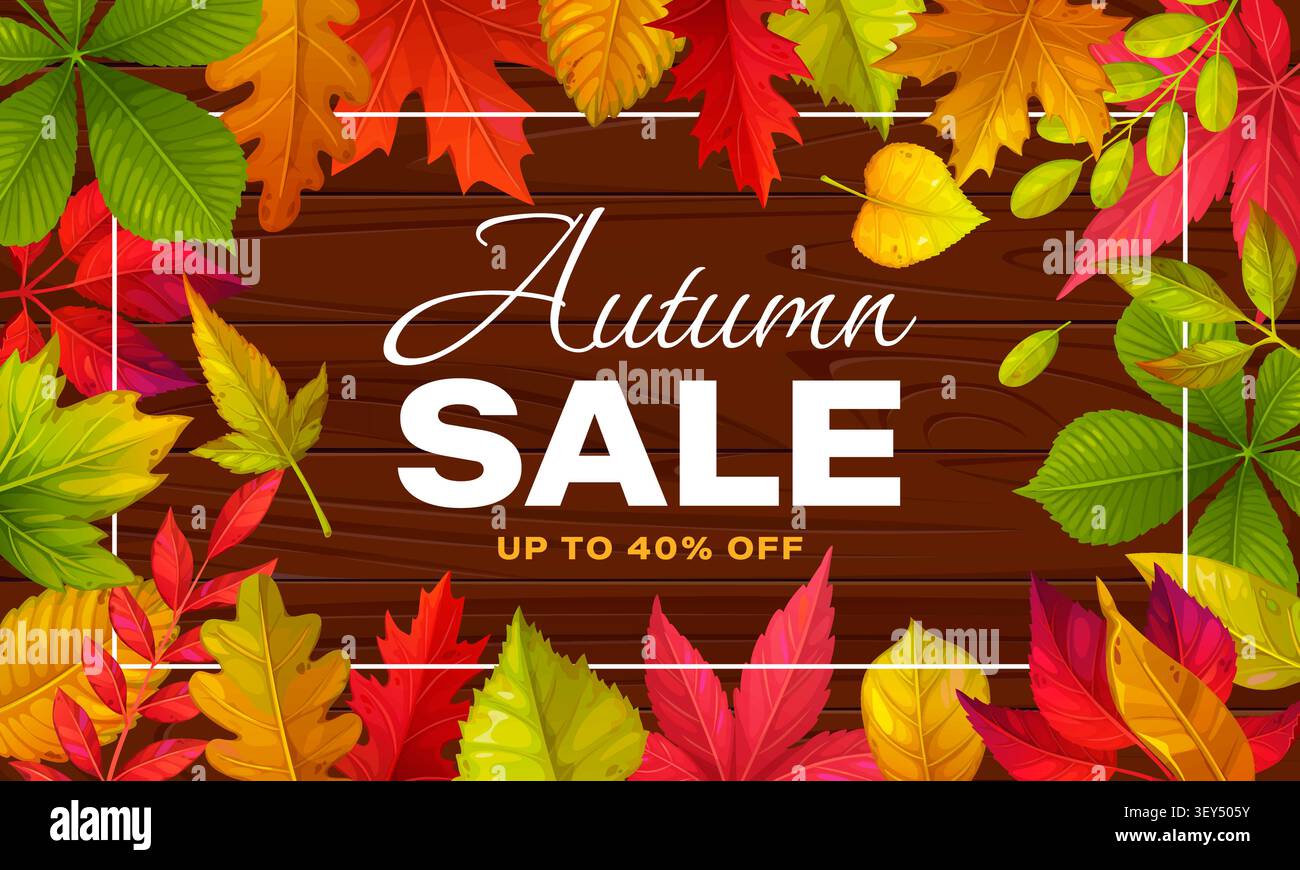 Herbstfahne, bunte Blätter Stock Vektor