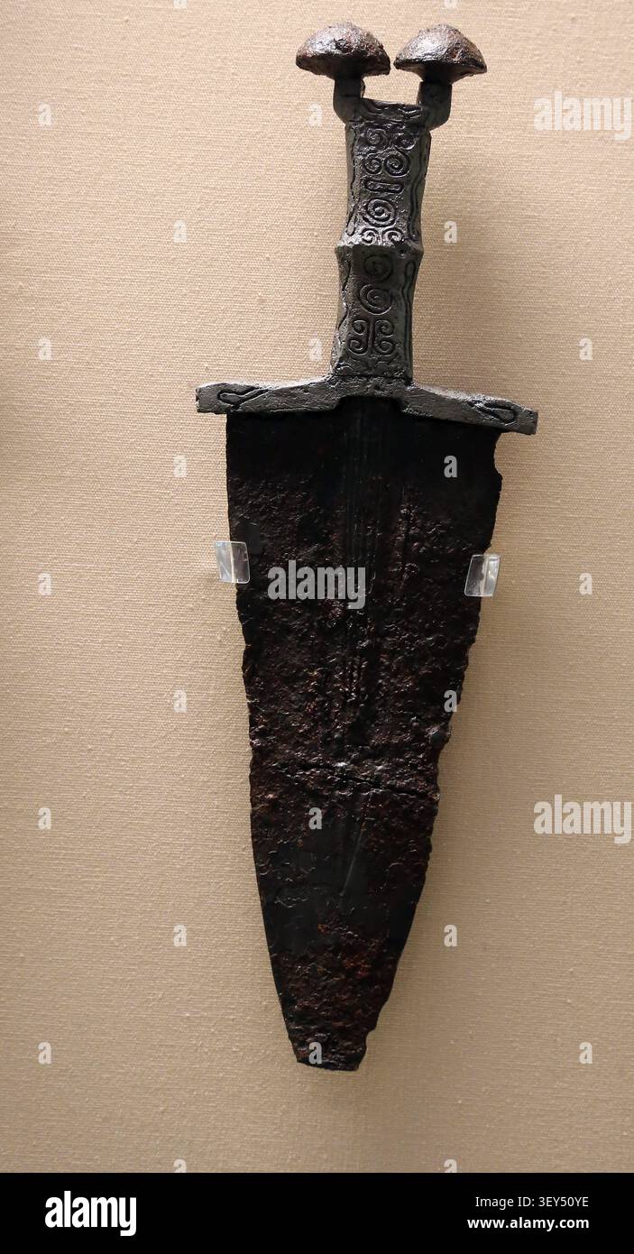 Eisendolch. 650-550 V. Chr. Spanien. Europa. British Museum. London. Stockfoto