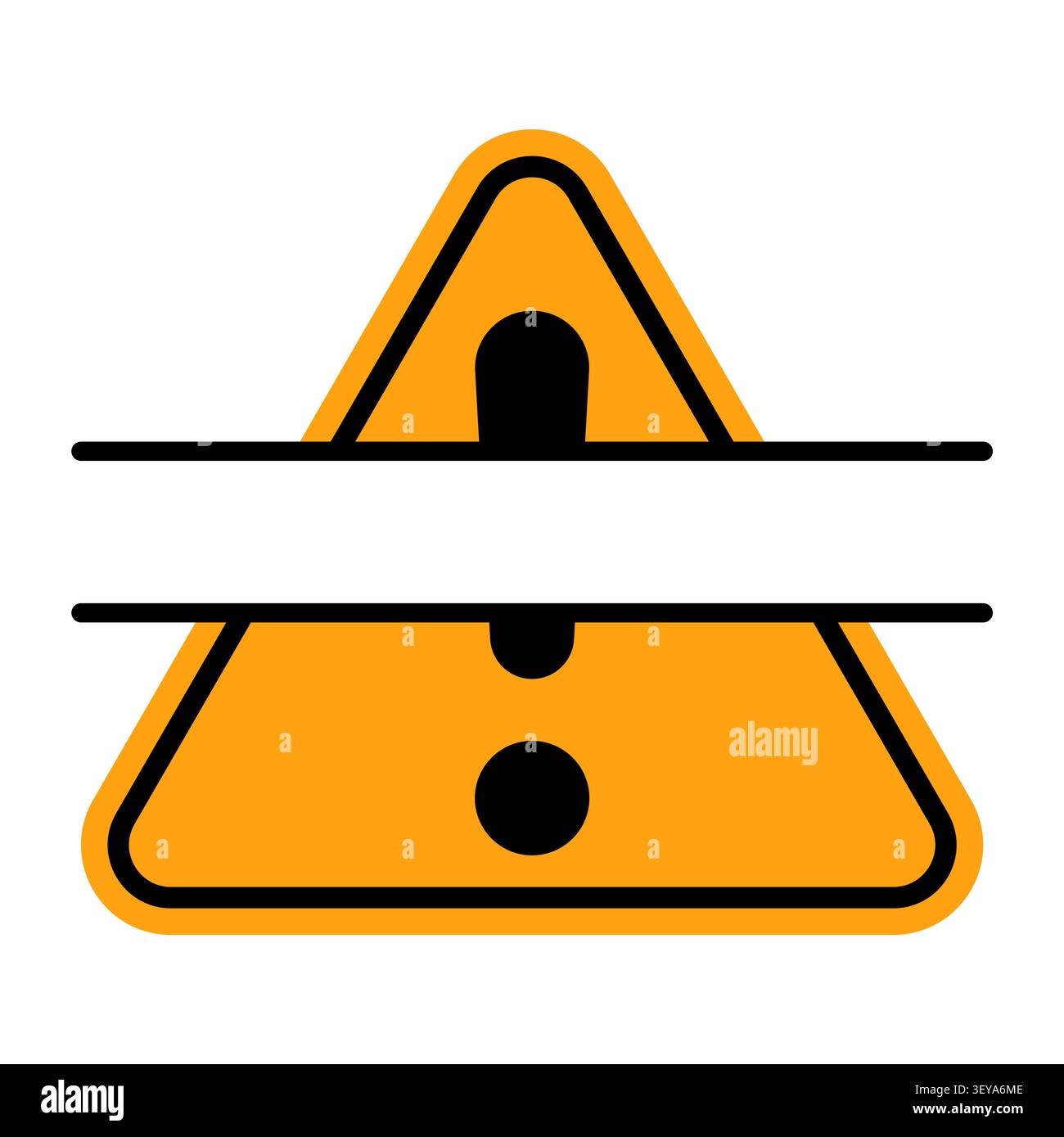 Gelbes dreieckiges Warnschild mit Ausrufezeichen Stock Vektor