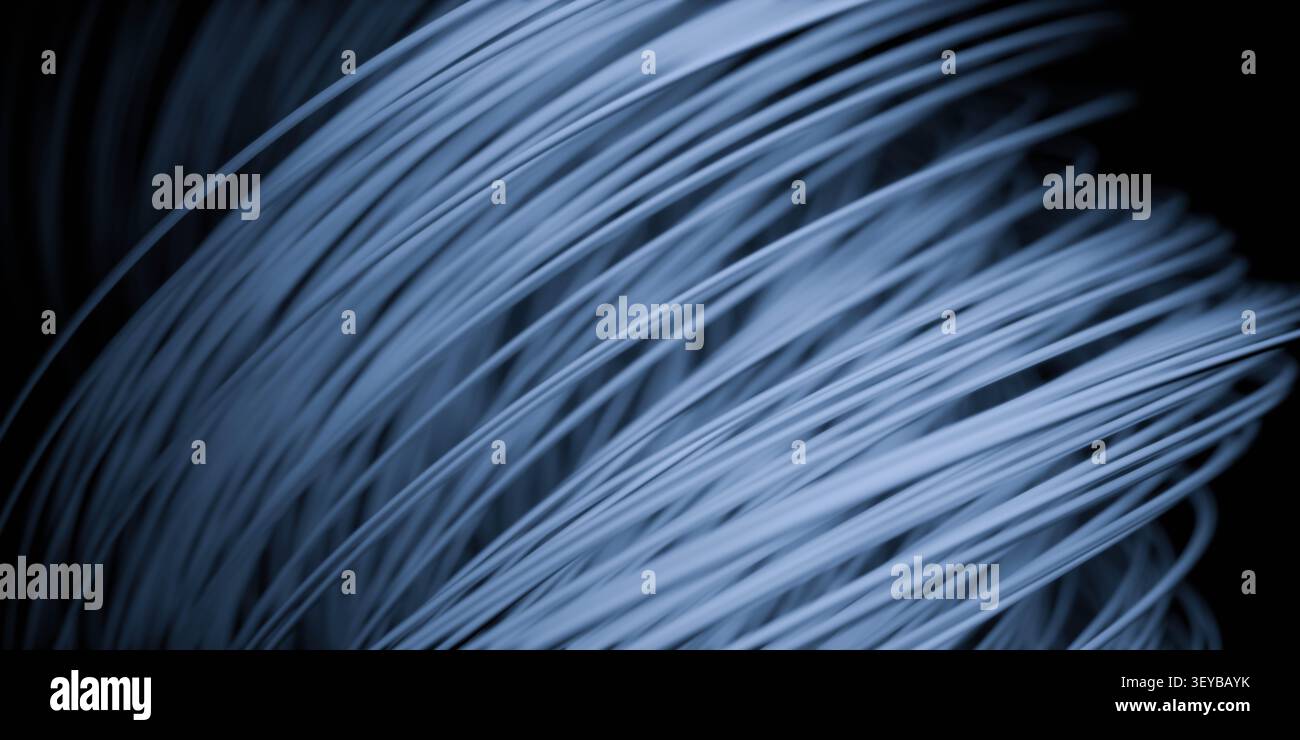 Blaue gekrümmte Linien abstrakter Hintergrund Stockfoto