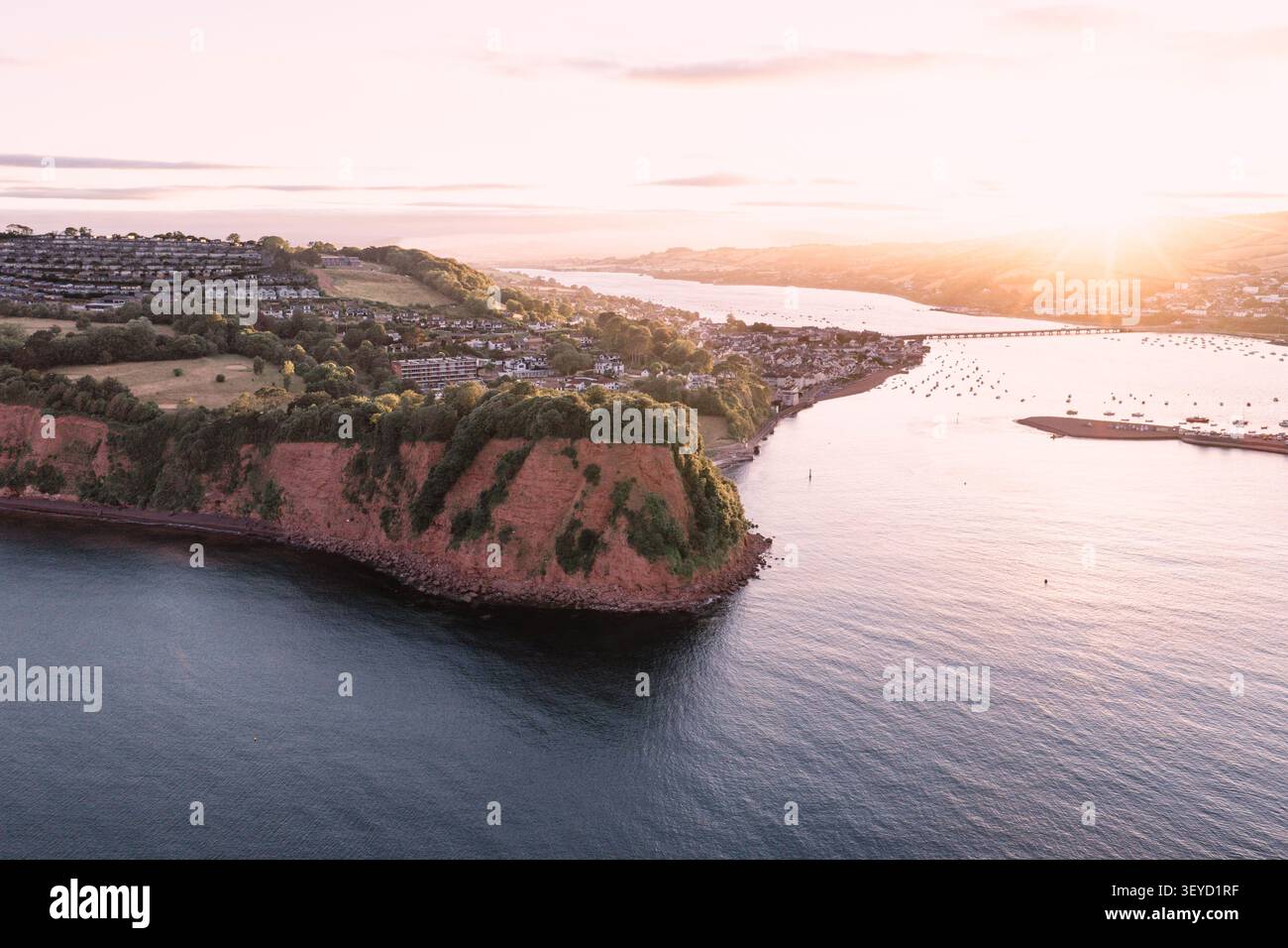 Das legendäre Ness in Shaldon in der Abenddämmerung. Stockfoto