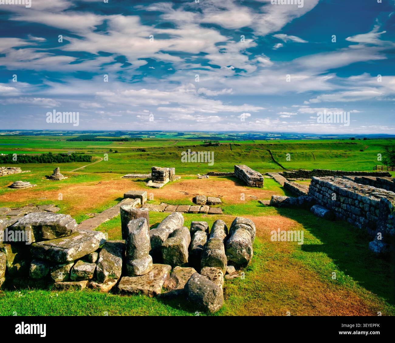 GB - NORTHUMBERLAND: Housesteads (römisches Fort) an der Hadriansmauer Stockfoto